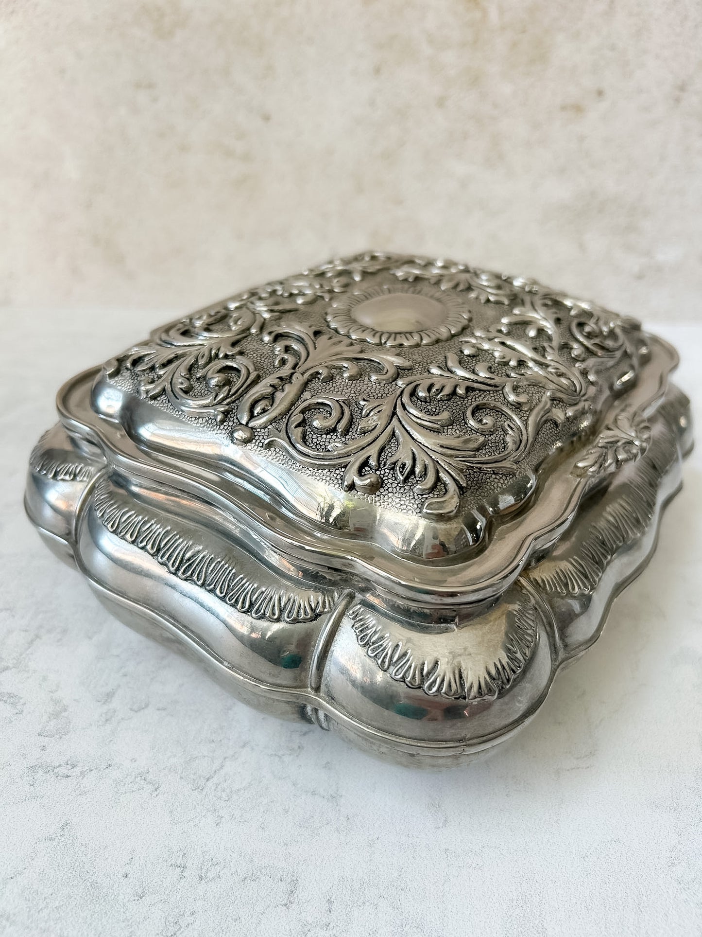 Antique Silver Plate Jewelry Casket