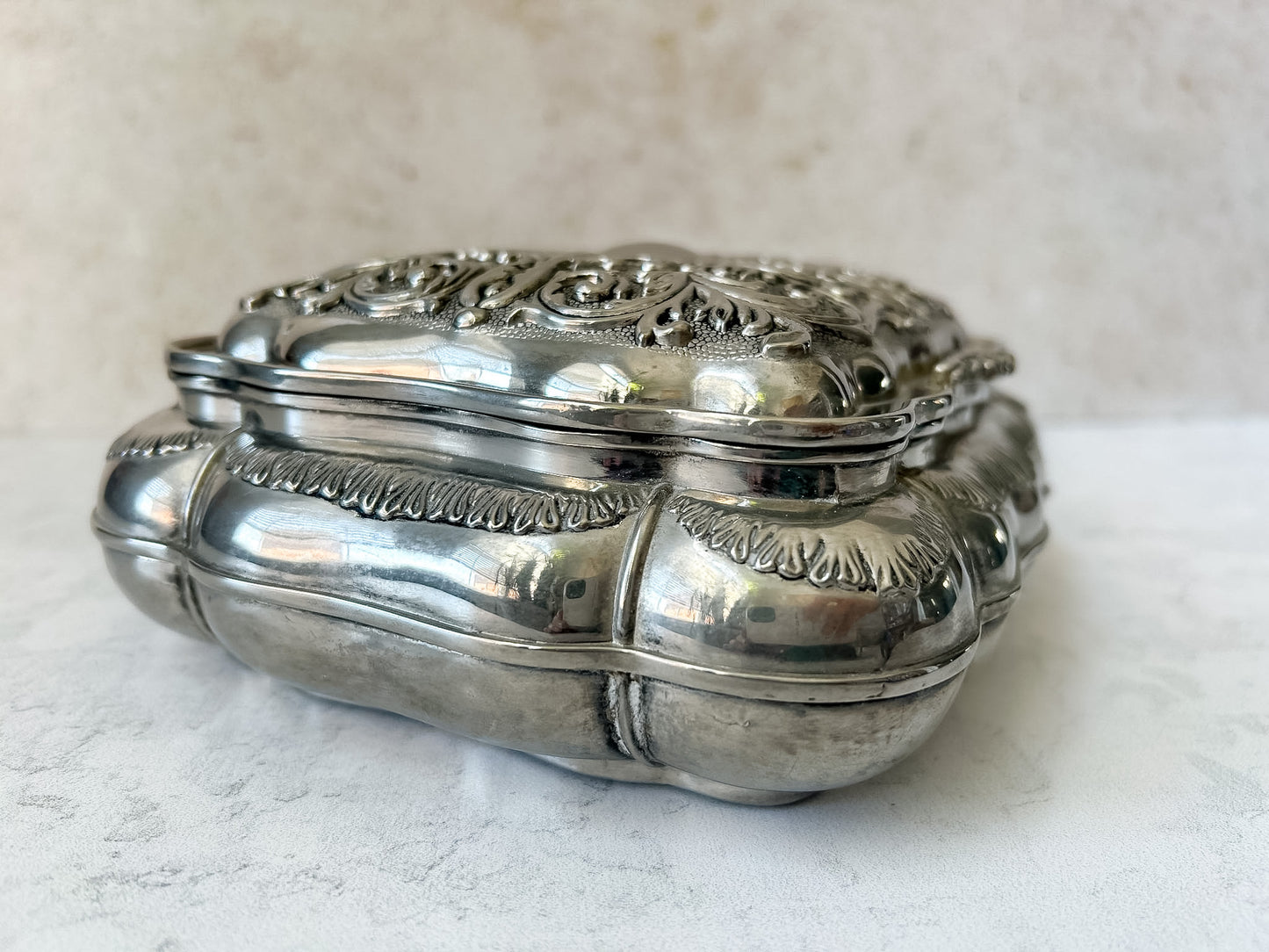 Antique Silver Plate Jewelry Casket