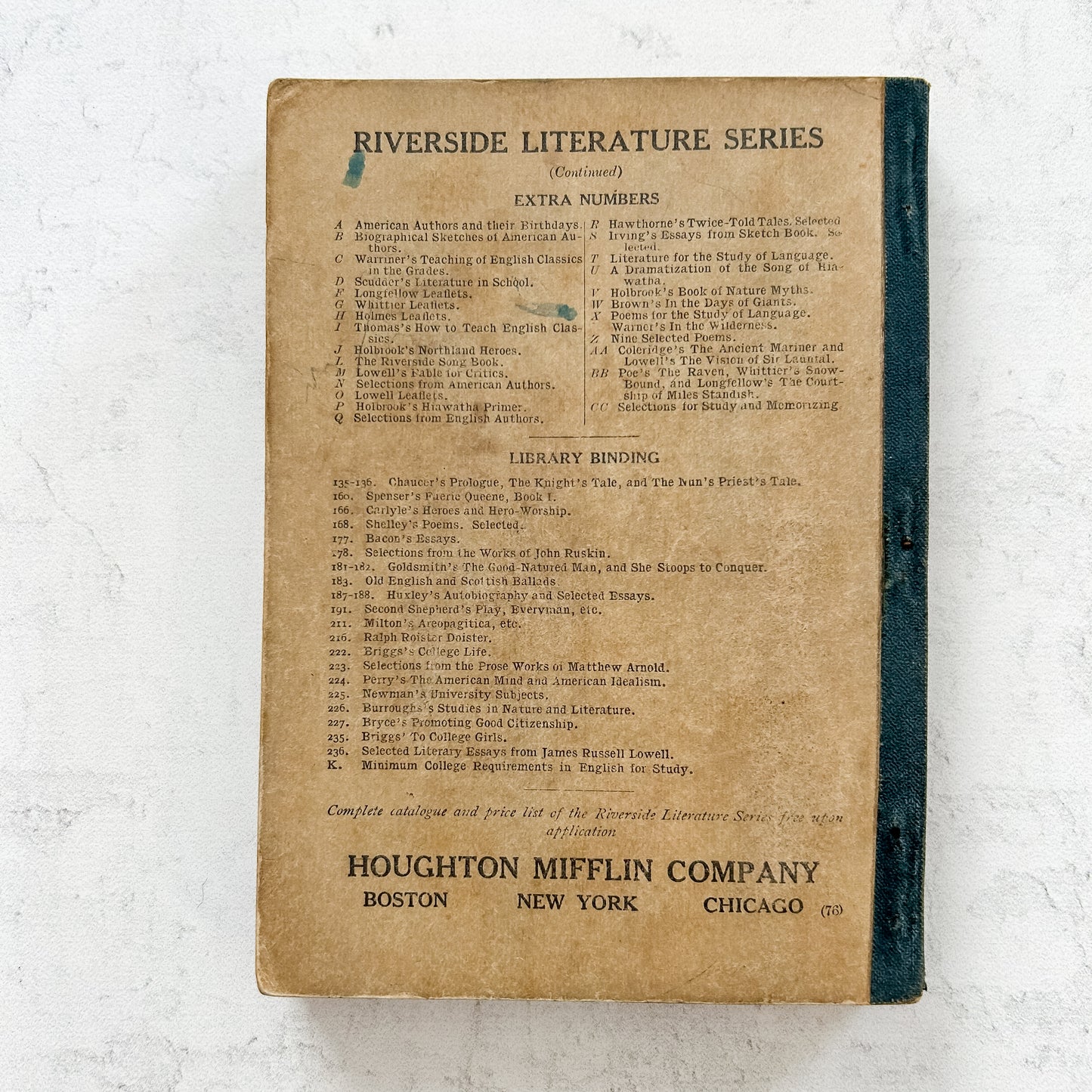 1908 "The Lady of the Lake" Riverside Literature Series