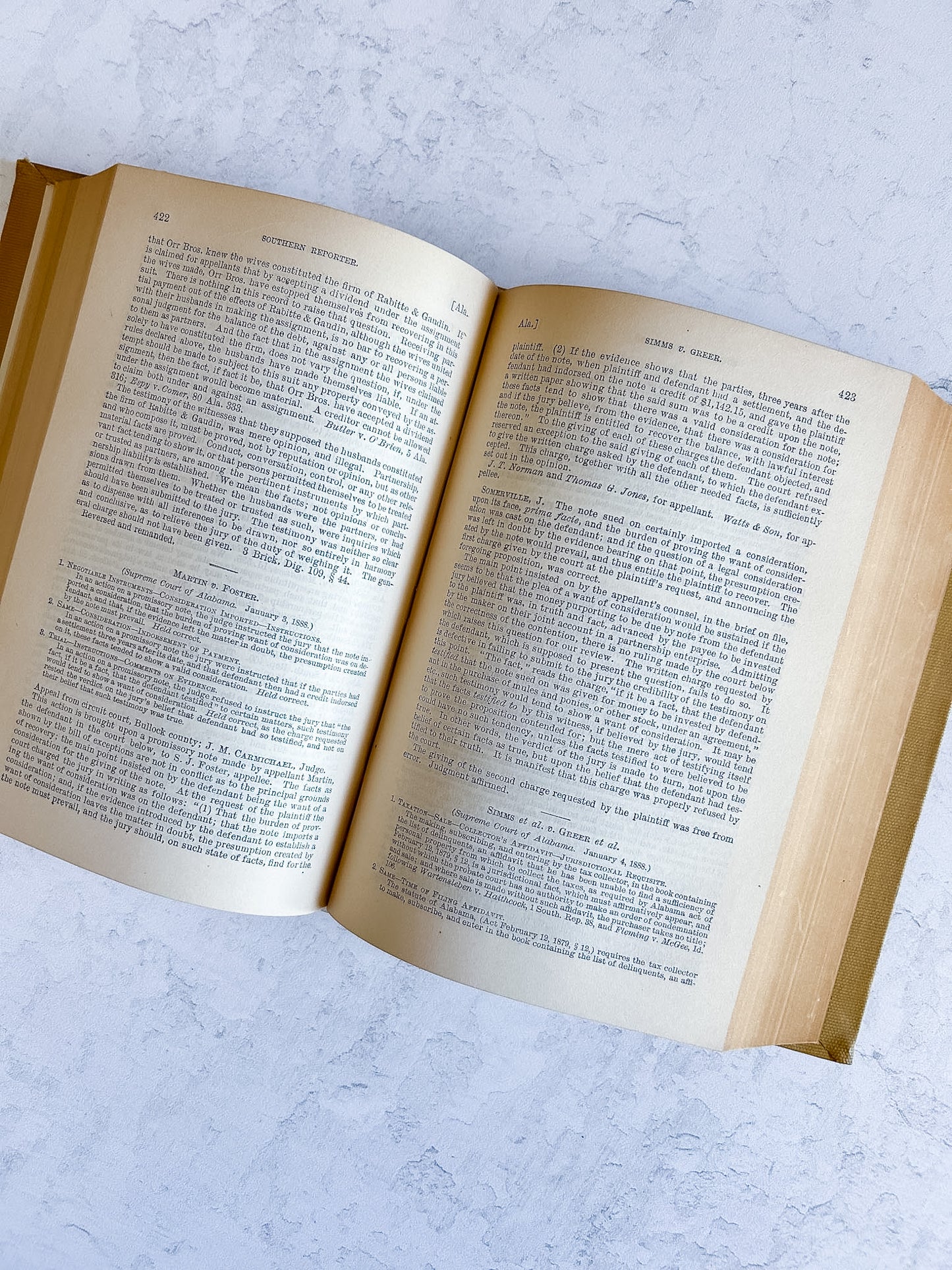 1888 Southern Reporter Law Book