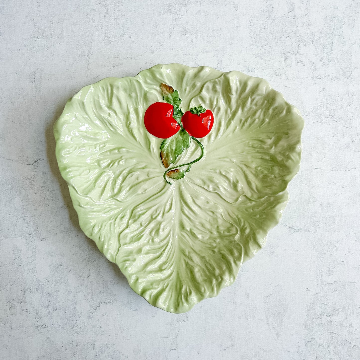 Pair of Vintage Carlton Ware Tomato & Lettuce Leaf Plates | English Australian Design