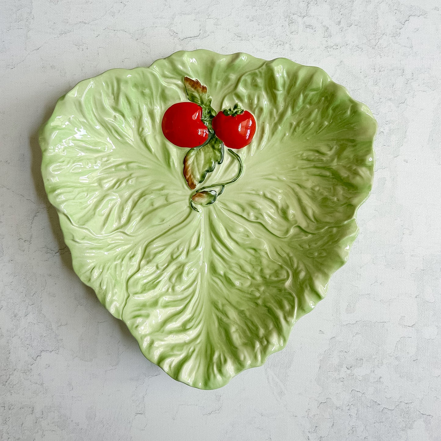 Pair of Vintage Carlton Ware Tomato & Lettuce Leaf Plates | English Australian Design