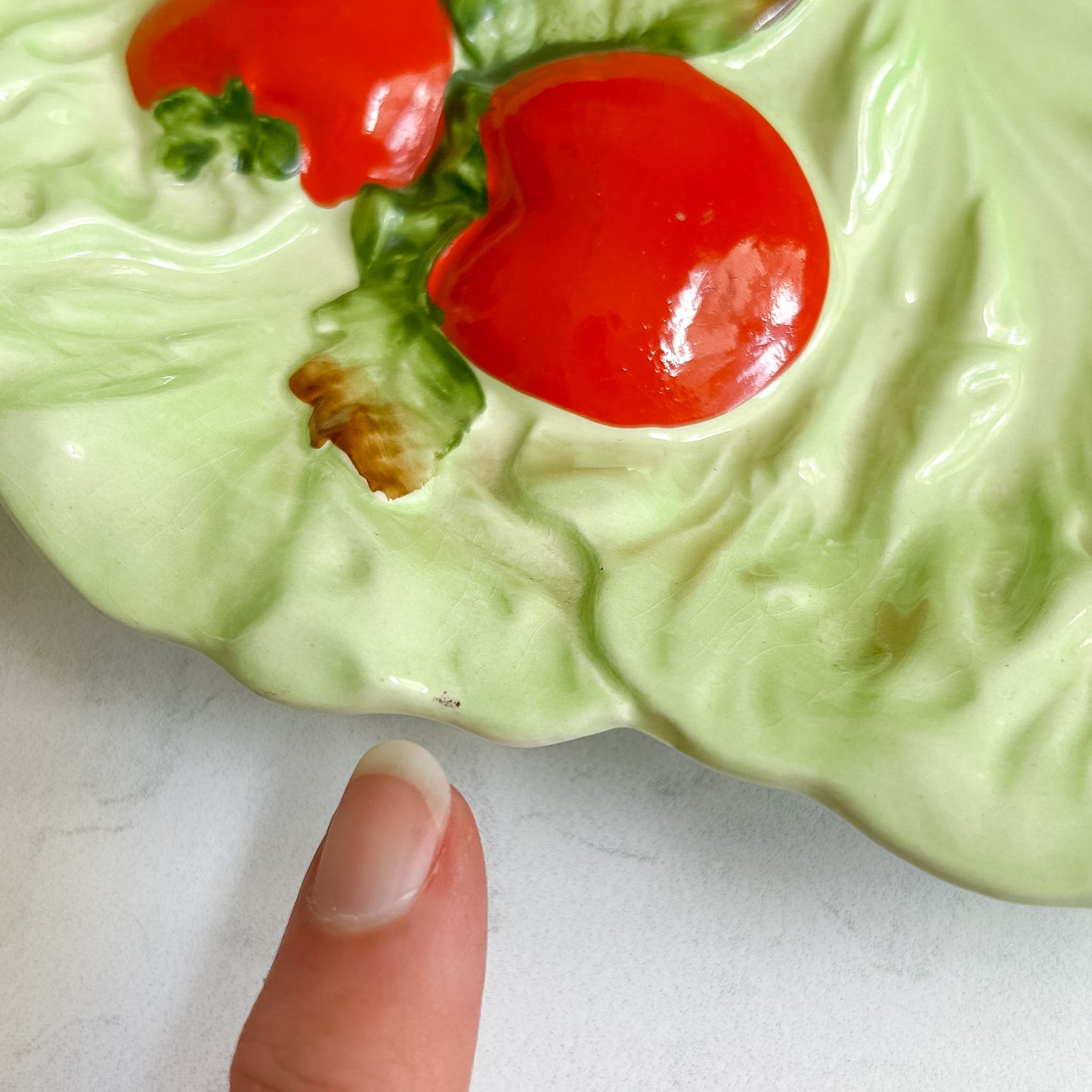 Pair of Vintage Carlton Ware Tomato & Lettuce Leaf Plates | English Australian Design