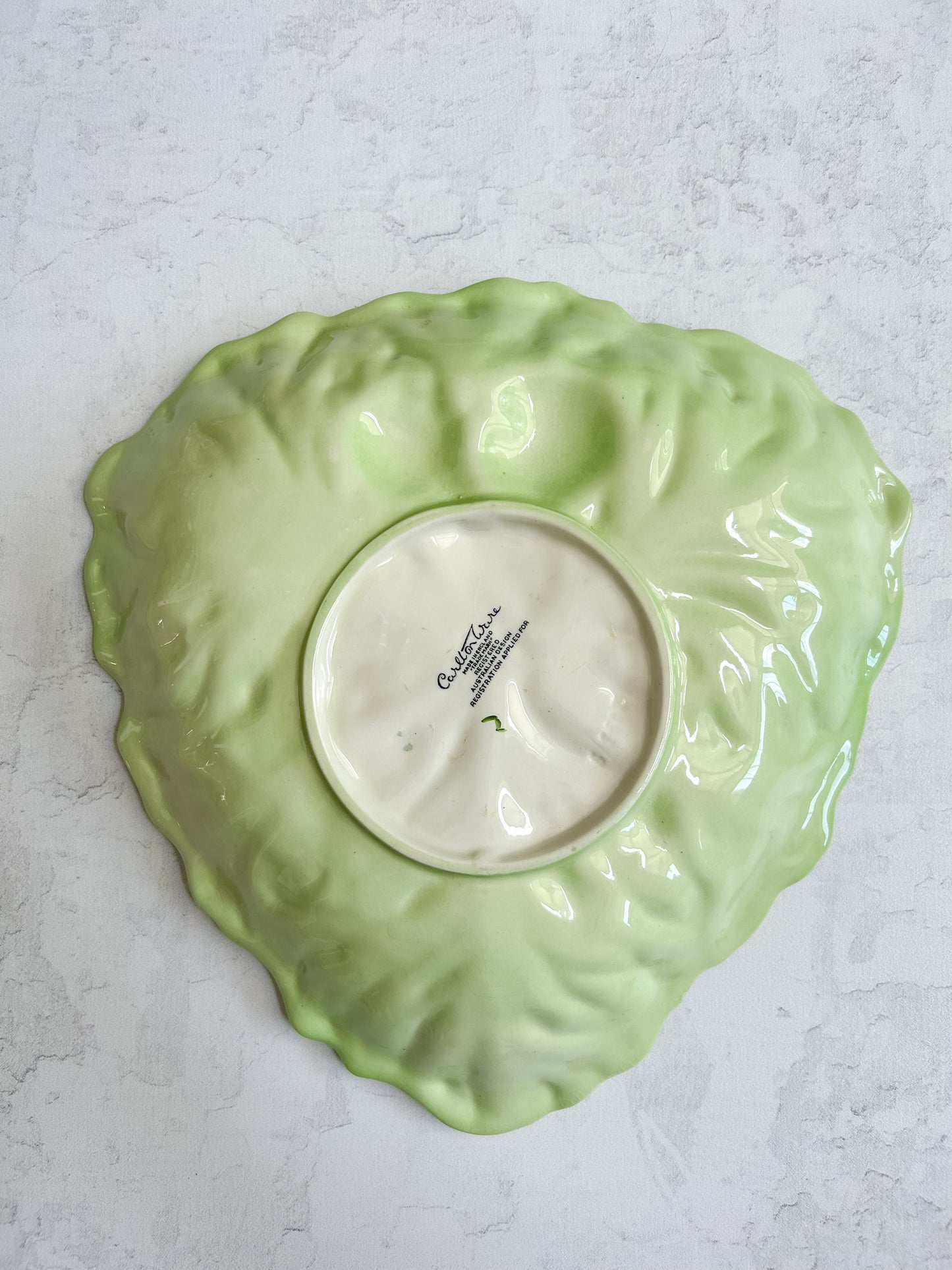 Pair of Vintage Carlton Ware Tomato & Lettuce Leaf Plates | English Australian Design