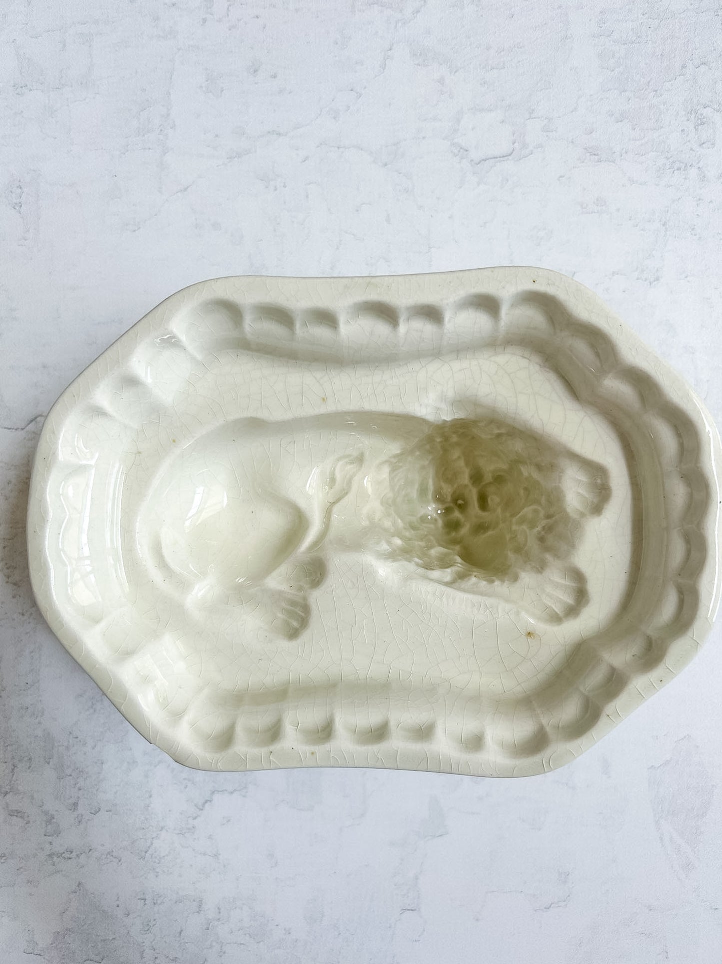 Antique English Ironstone Lion Food Mold