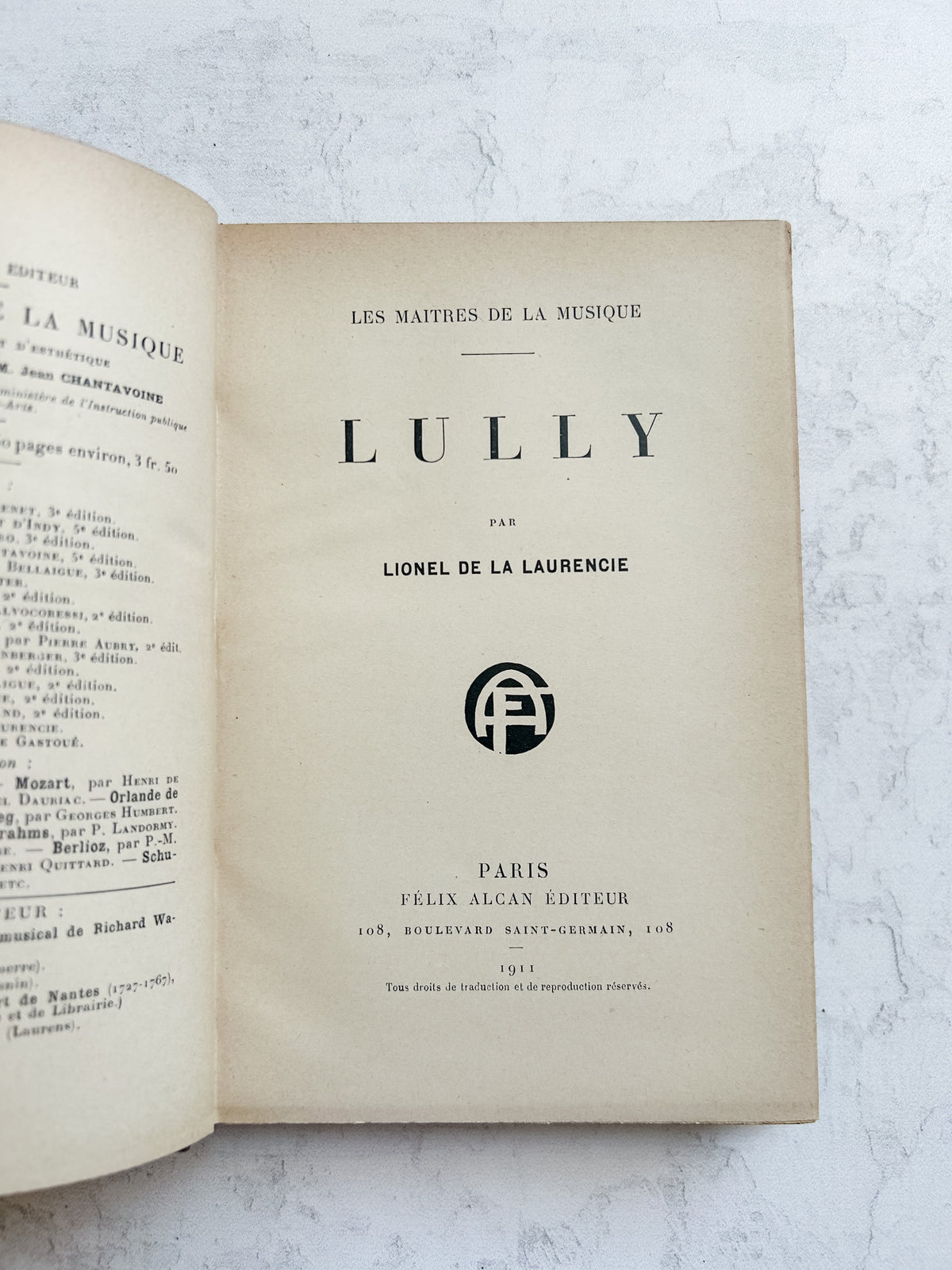 Antique French 1911 “Lully” Music Biography by Lionel de la Laurencie