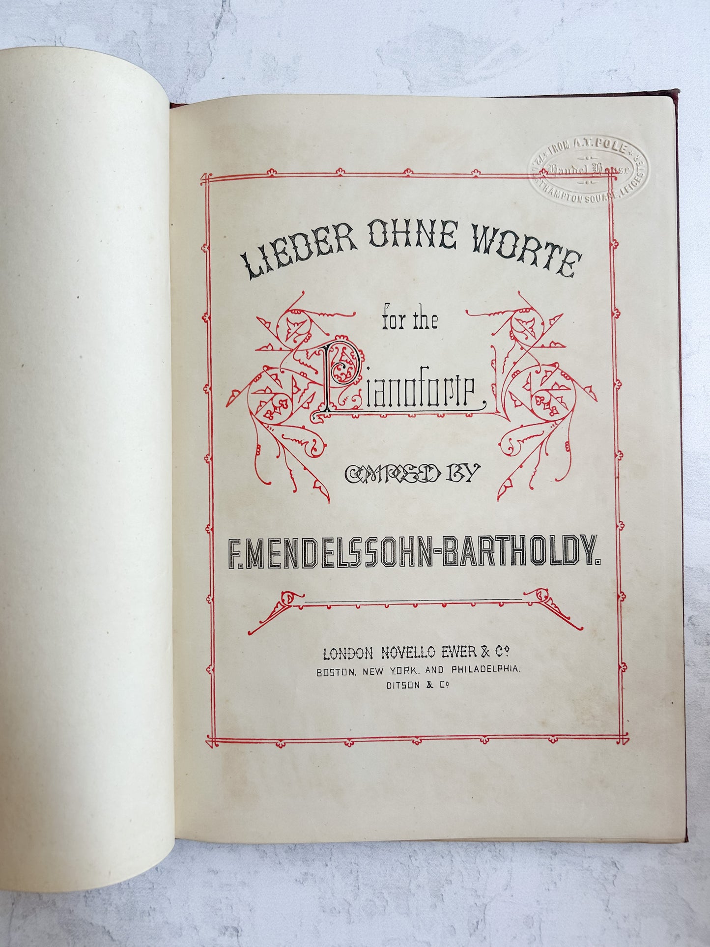 Antique Mendelssohn Lieder Ohne Worte Music Folio | c.1890