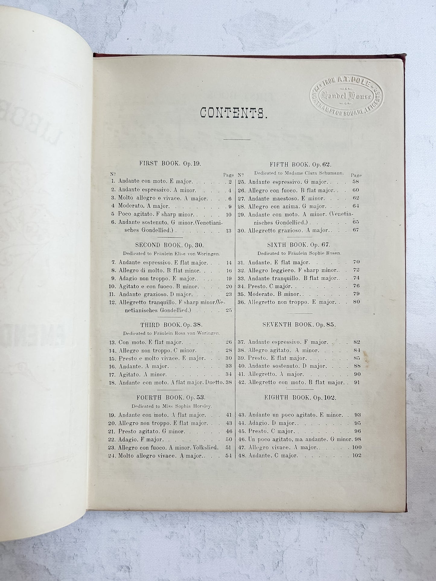 Antique Mendelssohn Lieder Ohne Worte Music Folio | c.1890