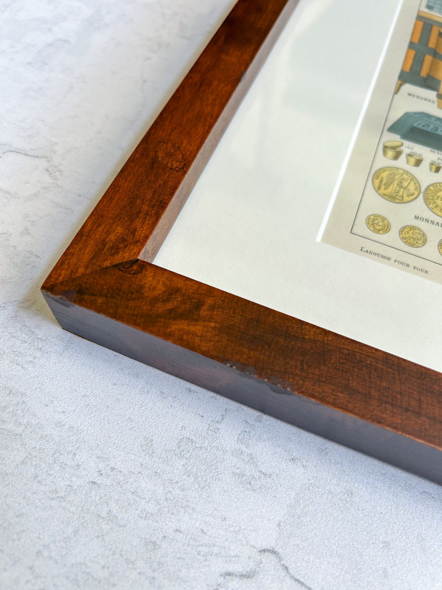Antique Framed French Metric System Chart