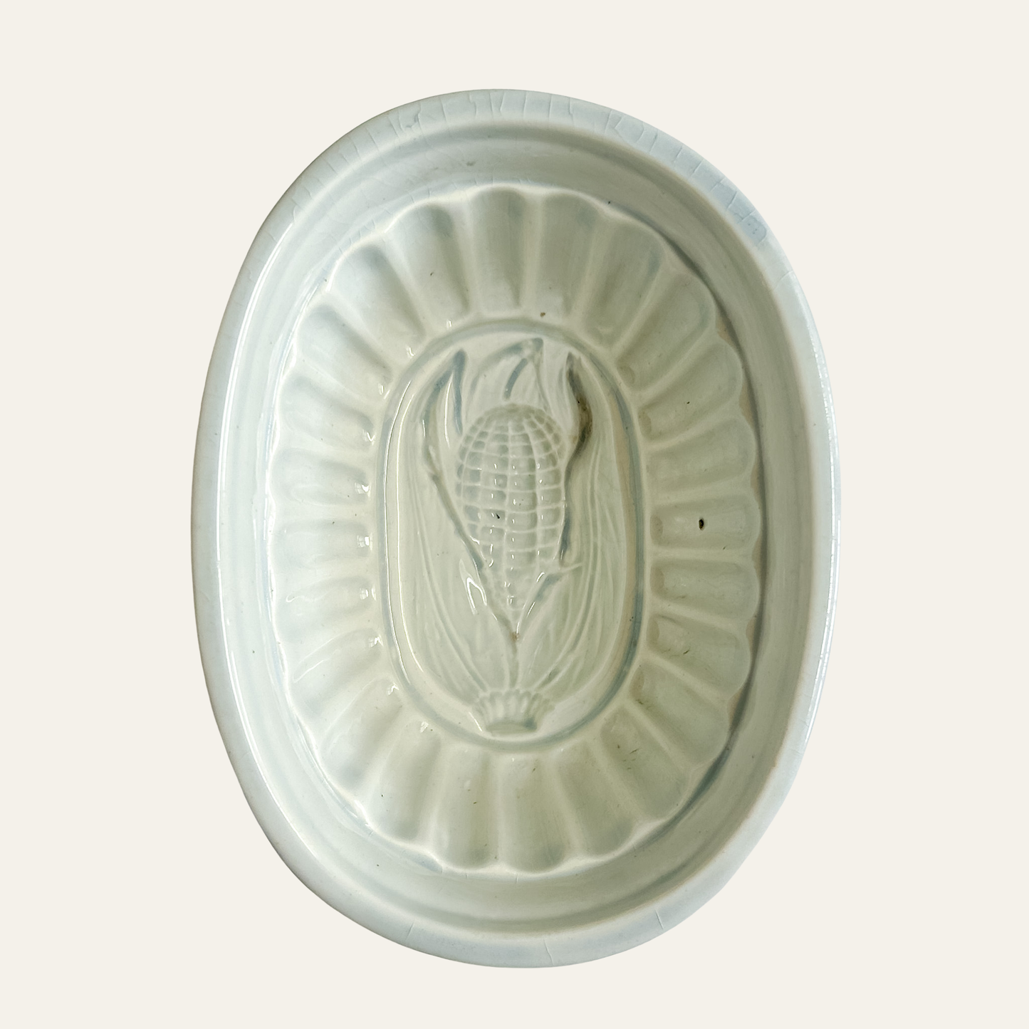 Antique English Ironstone Corn Pudding Mold