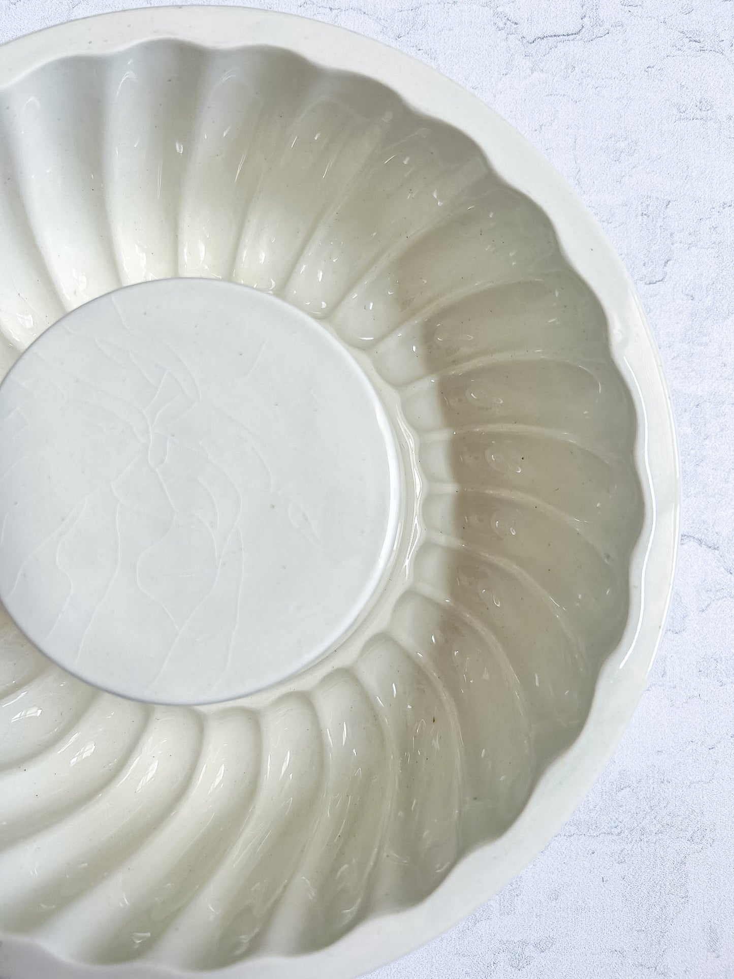 Antique English Ironstone Fluted Ring Pudding Mold