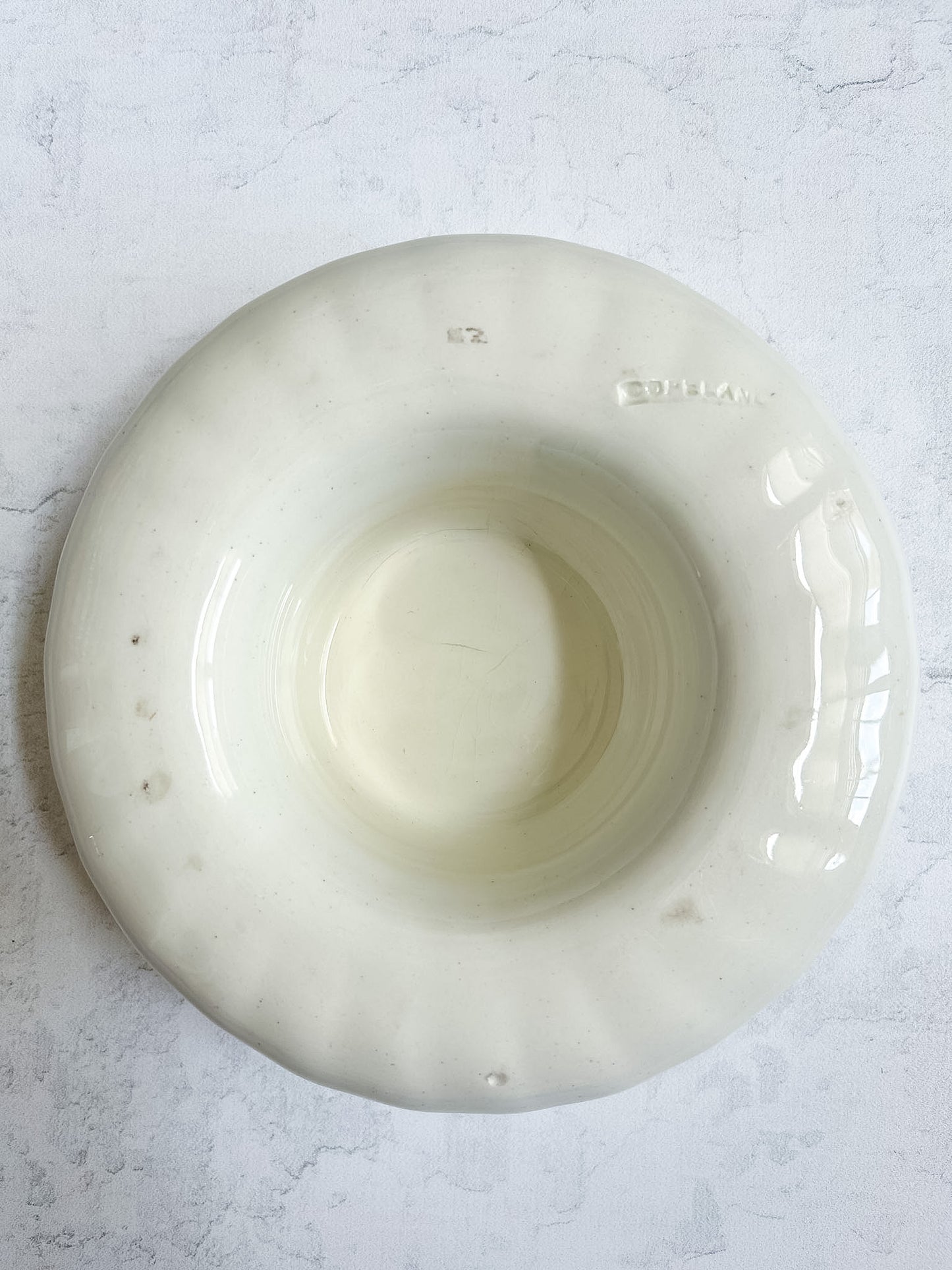 Antique English Ironstone Fluted Ring Pudding Mold