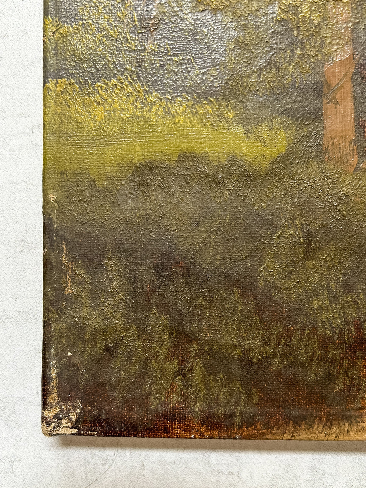 Vintage Signed Alpine Mountain Landscape Oil on Canvas
