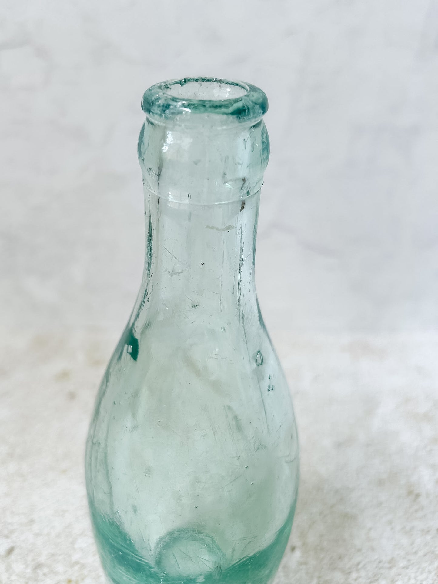 Antique Mowbray & Co. Embossed Aqua Glass Soda Bottle