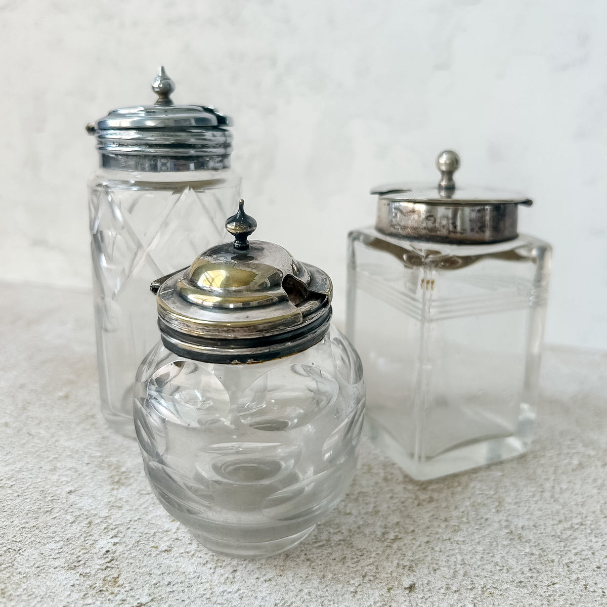 Vintage English Glass Condiment Pots CHOICE