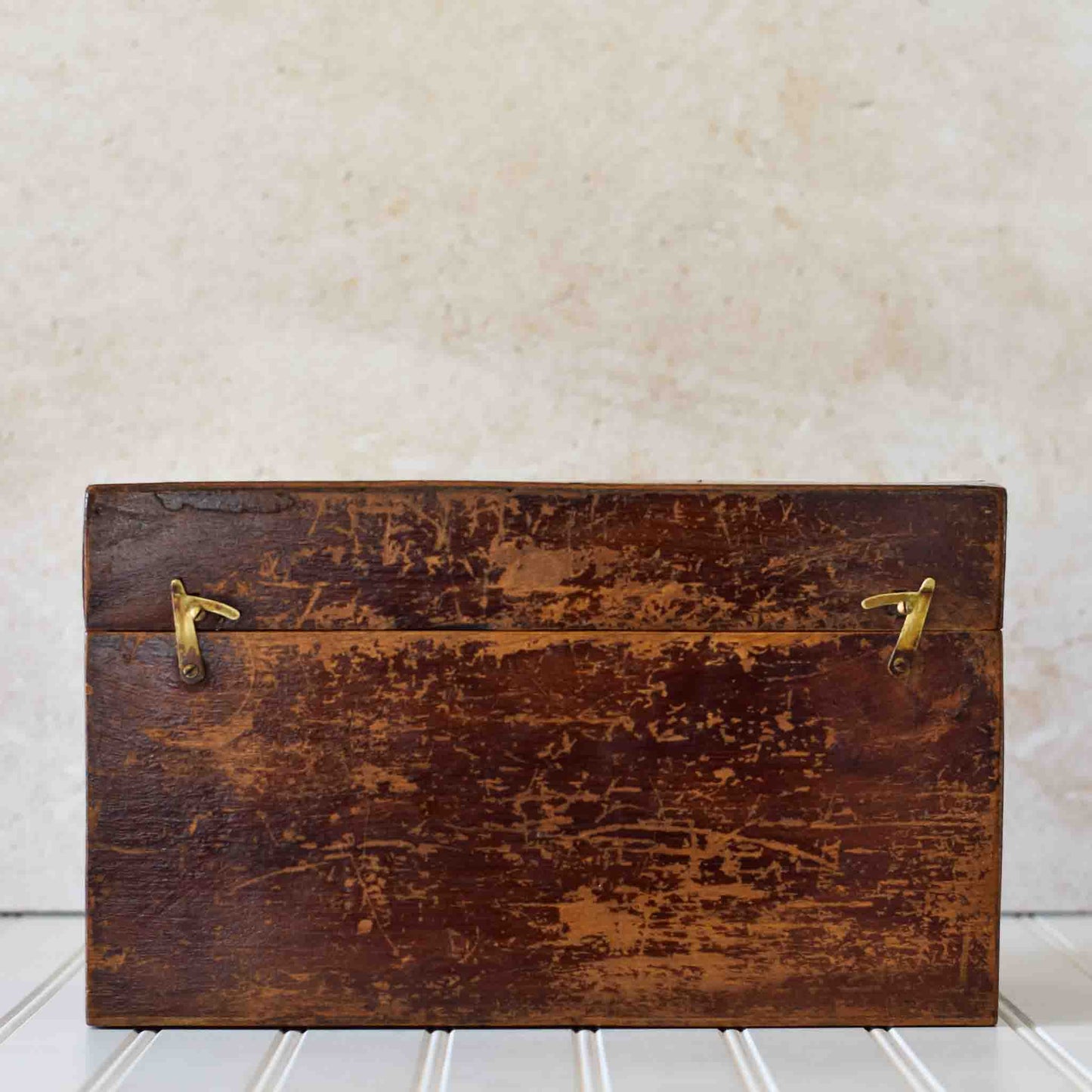Early 20th Century Oak Storage Box with Brass Clasps