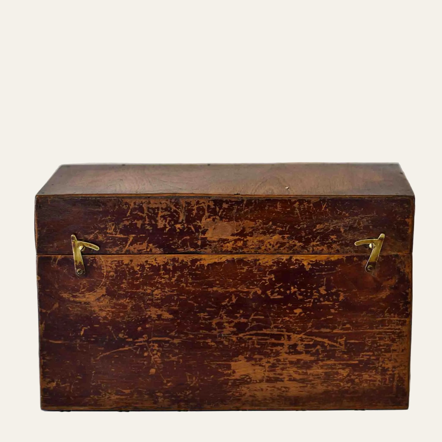 Early 20th Century Oak Storage Box with Brass Clasps