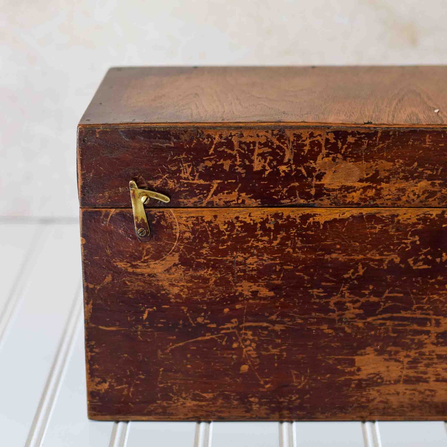 Early 20th Century Oak Storage Box with Brass Clasps