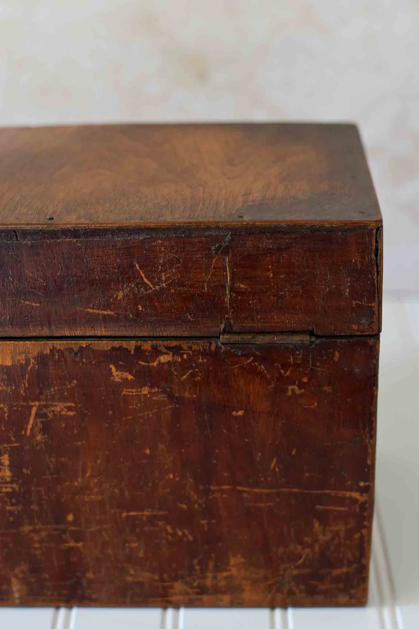 Early 20th Century Oak Storage Box with Brass Clasps