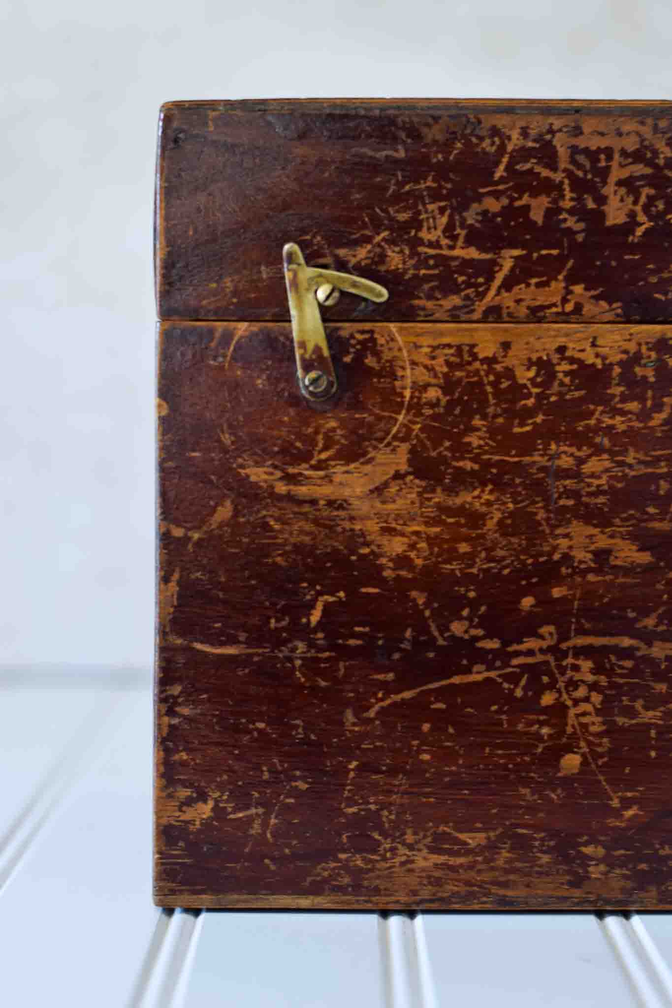 Early 20th Century Oak Storage Box with Brass Clasps