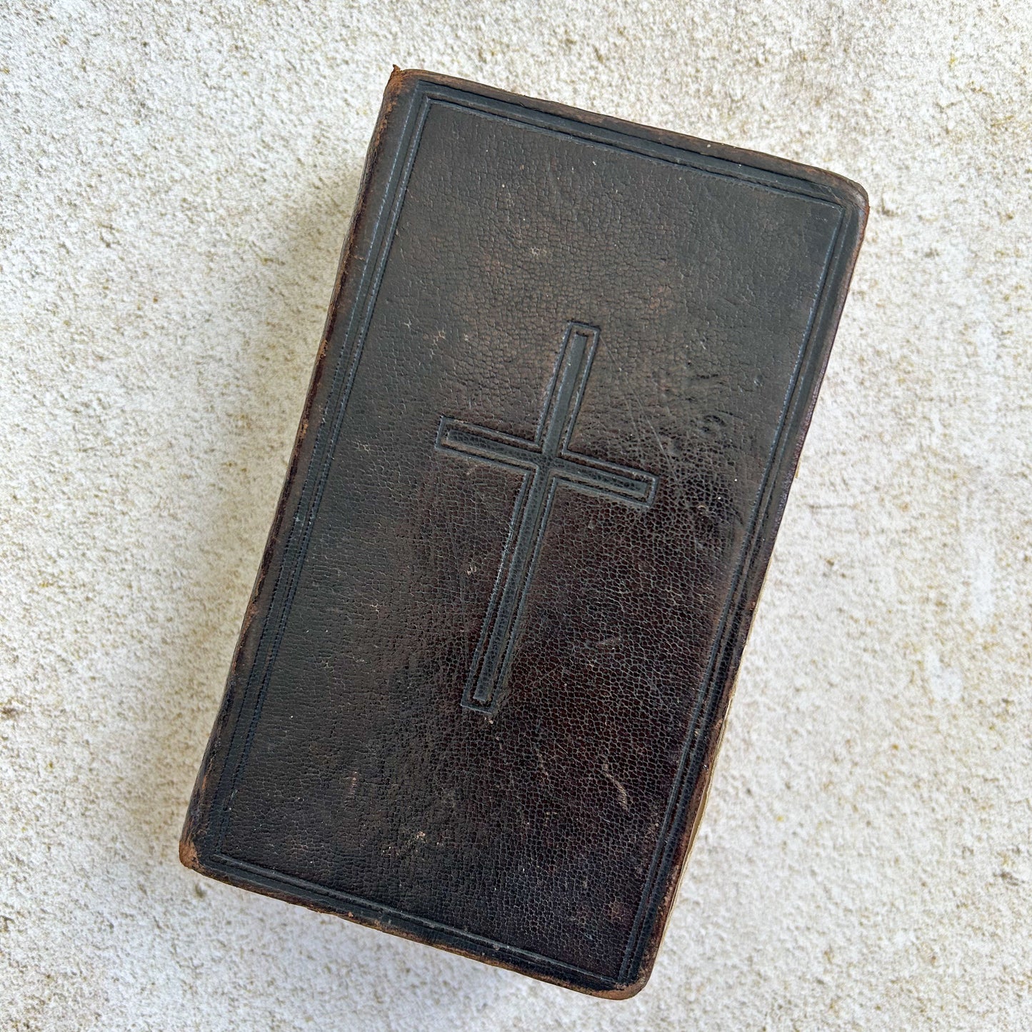 Antique Leather Bound French Paroissien Missal with Ephemera