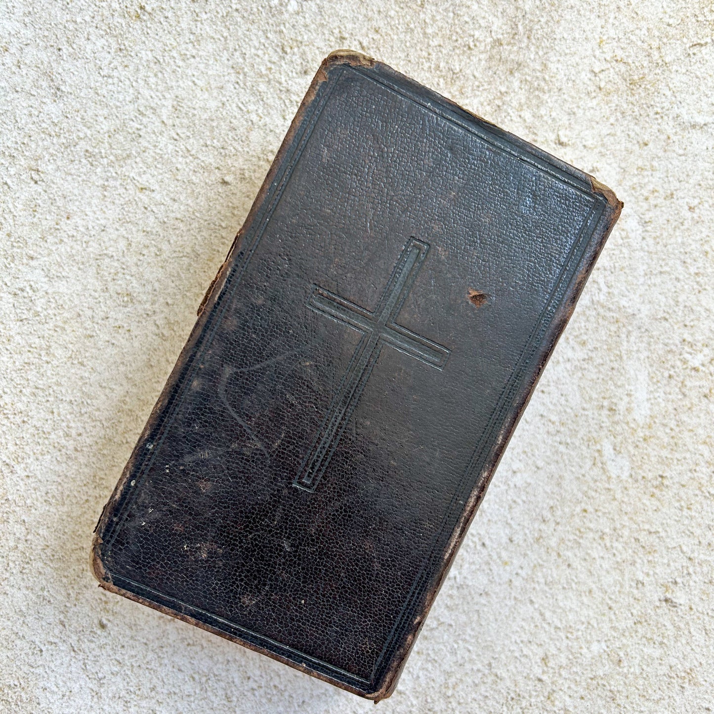 Antique Leather Bound French Paroissien Missal with Ephemera