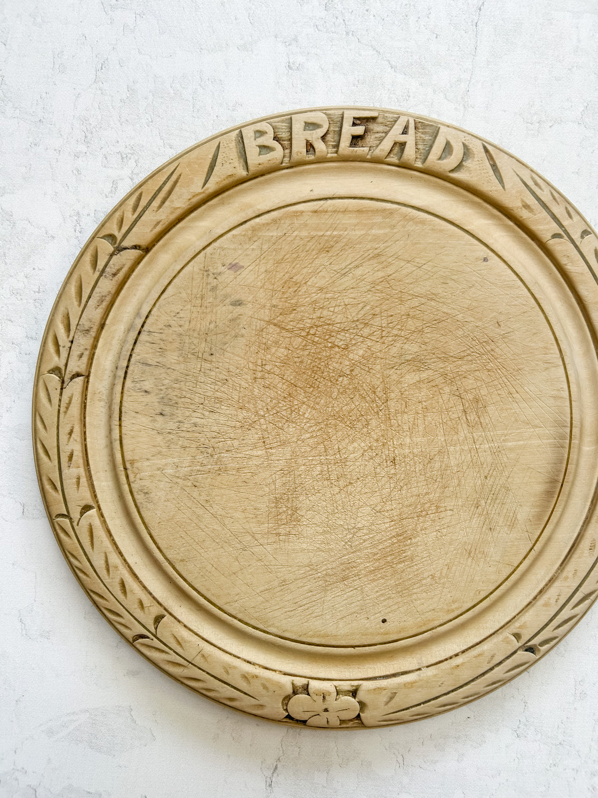 Vintage English Carved Bread Board