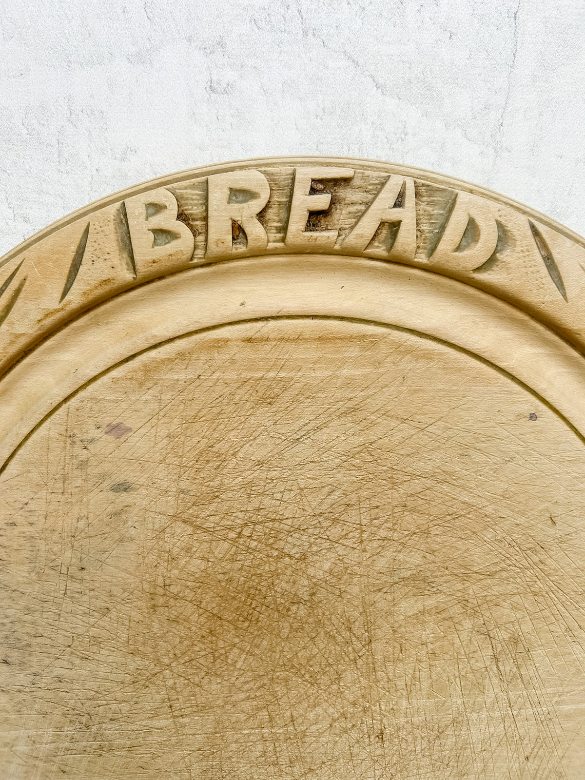 Vintage English Carved Bread Board
