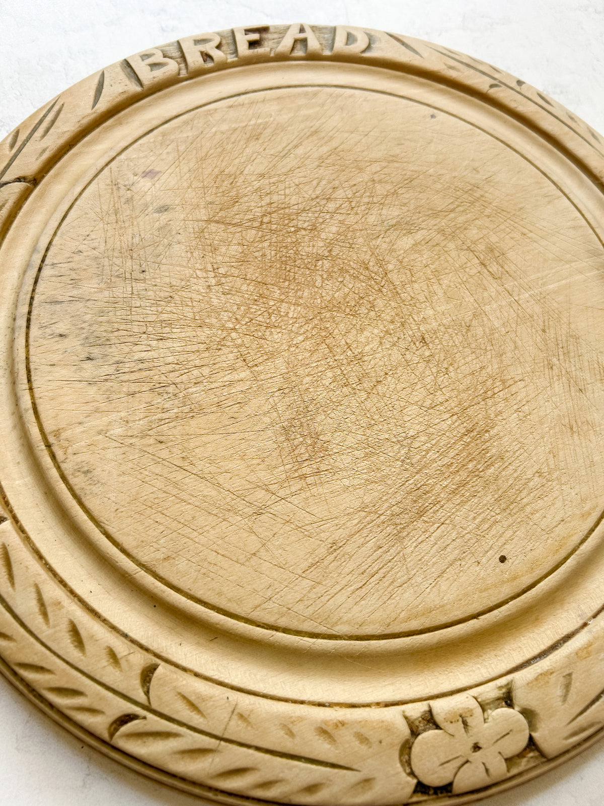 Vintage English Carved Bread Board