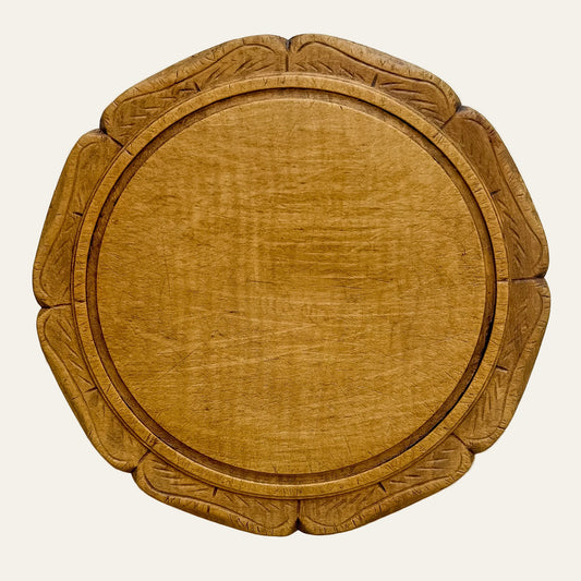 Antique English Scalloped Edge Sycamore Bread Board