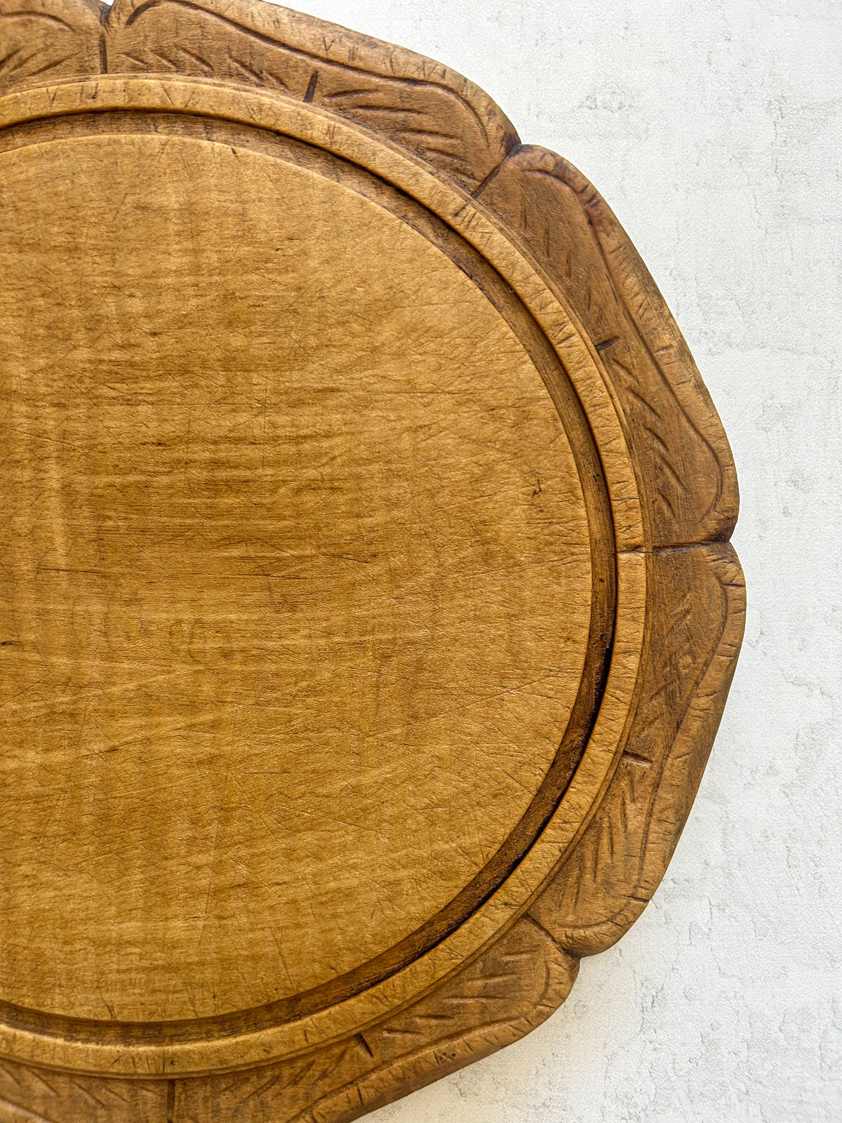 Antique English Scalloped Edge Sycamore Bread Board