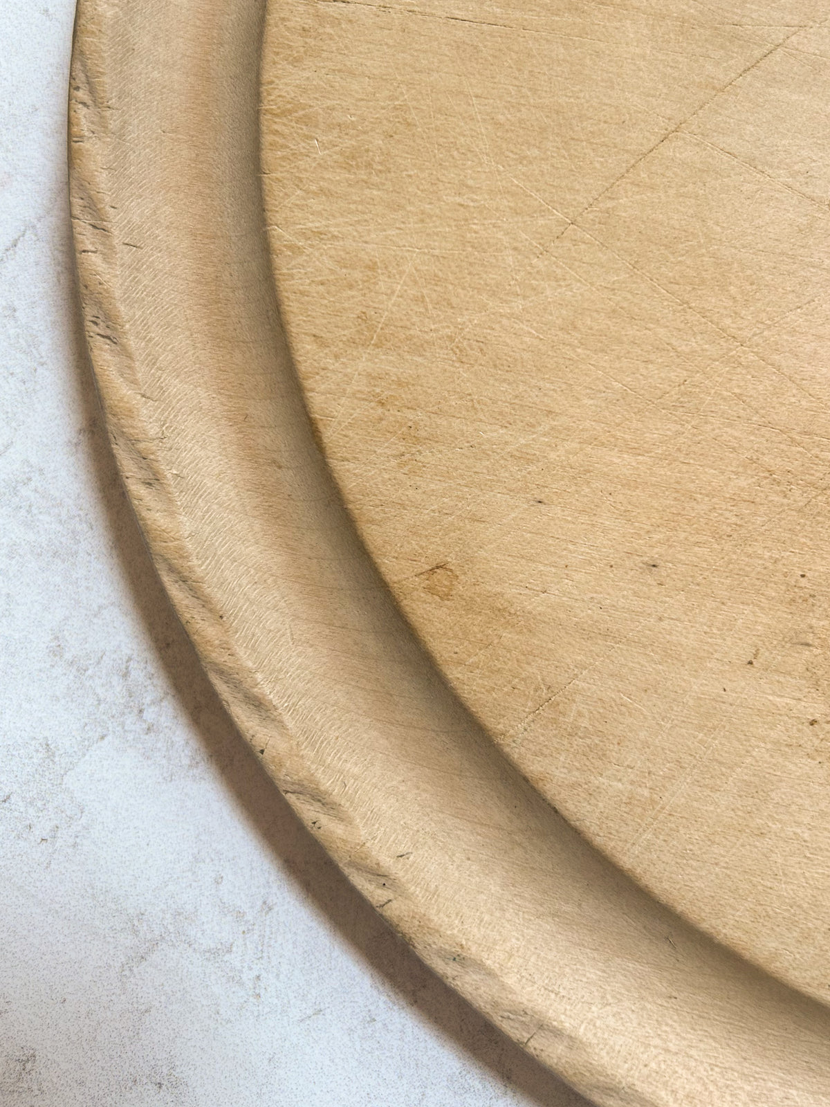 Antique English Sycamore Bread Board with Pie-Crust Edge