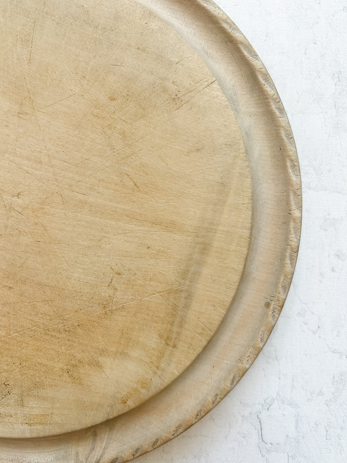 Antique English Sycamore Bread Board with Pie-Crust Edge