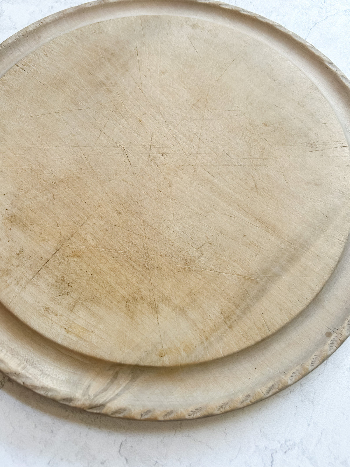 Antique English Sycamore Bread Board with Pie-Crust Edge
