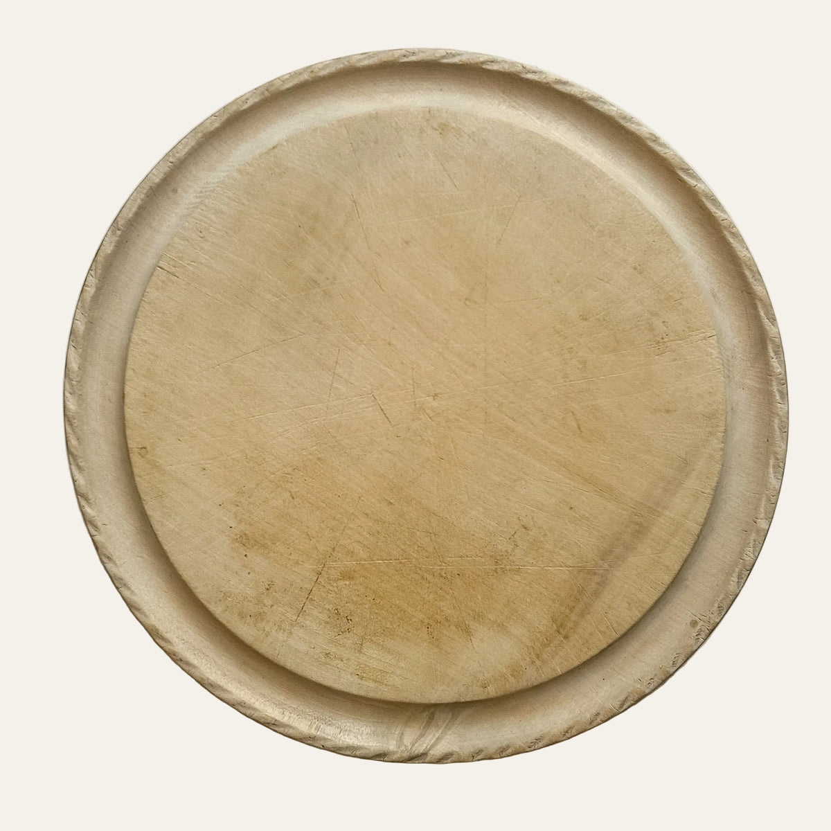Antique English Sycamore Bread Board with Pie-Crust Edge