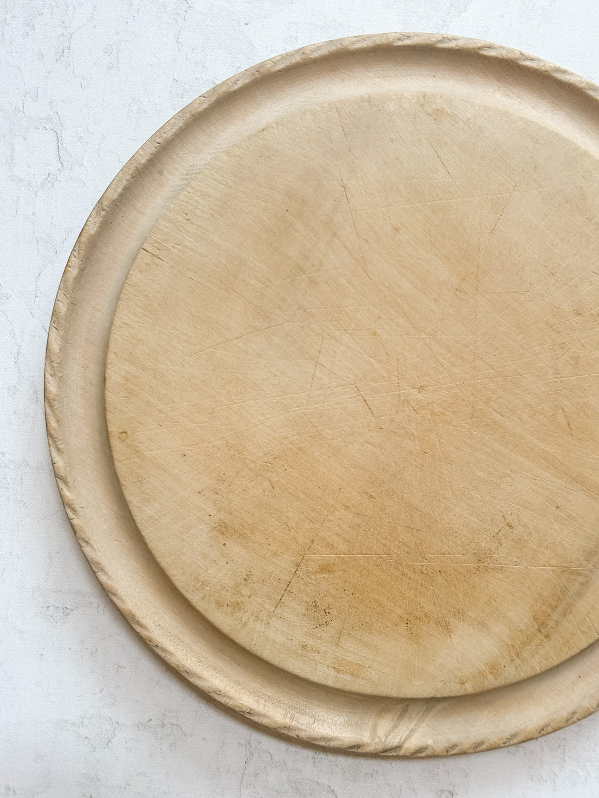 Antique English Sycamore Bread Board with Pie-Crust Edge