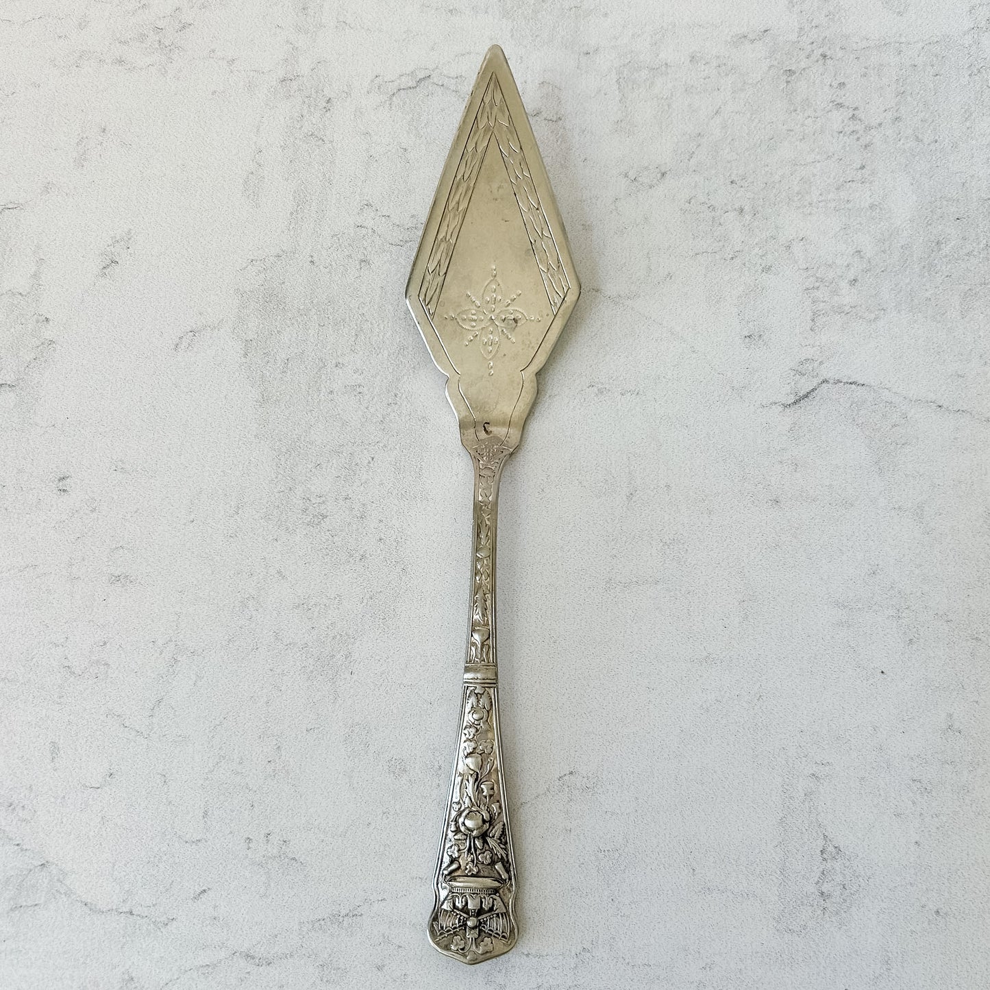 Antique Silver Plate Ornate Small Cake Server