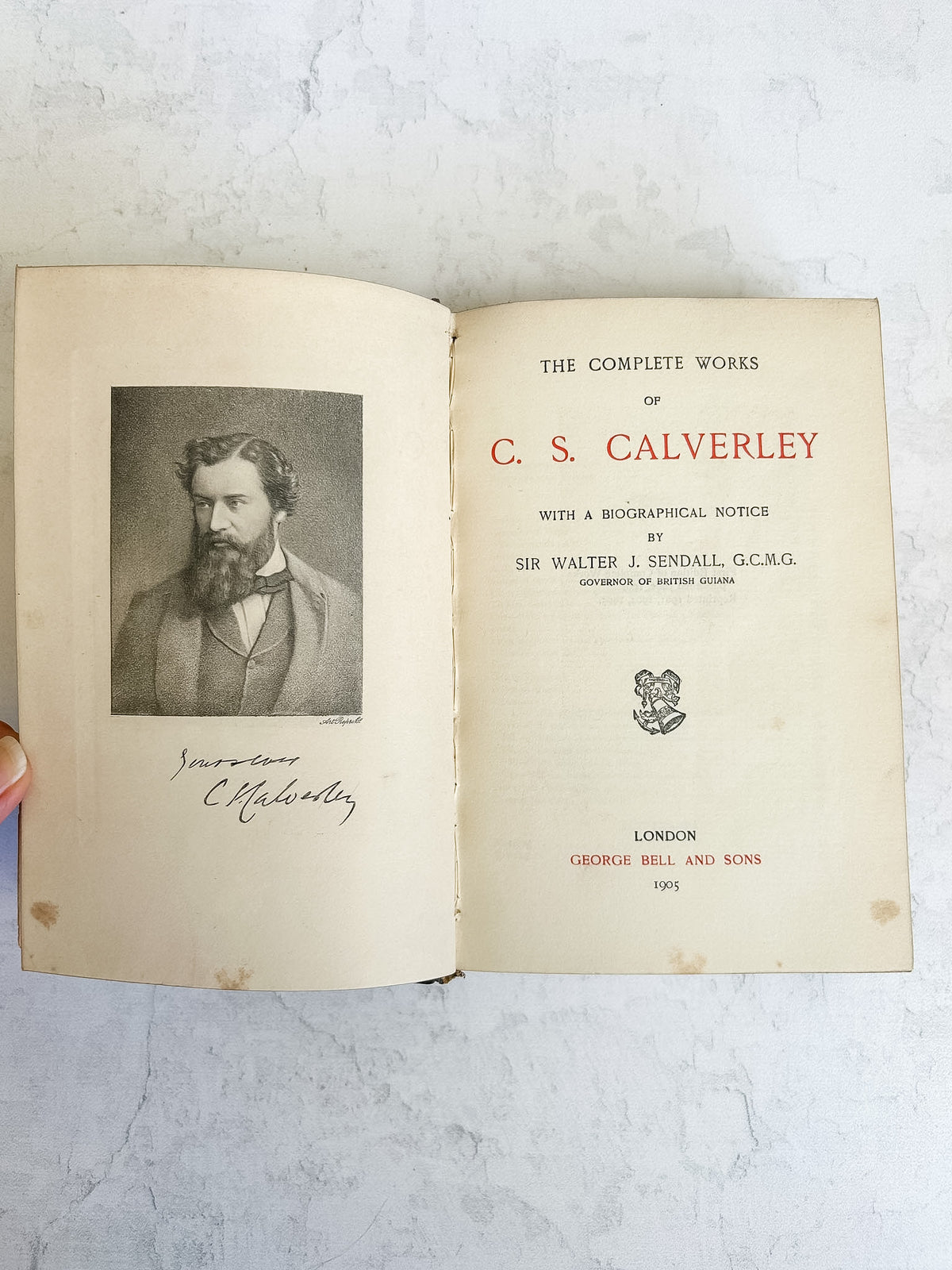 Antique 1905 Leys School Cambridge Prize Book - Charles Stuart Calverley