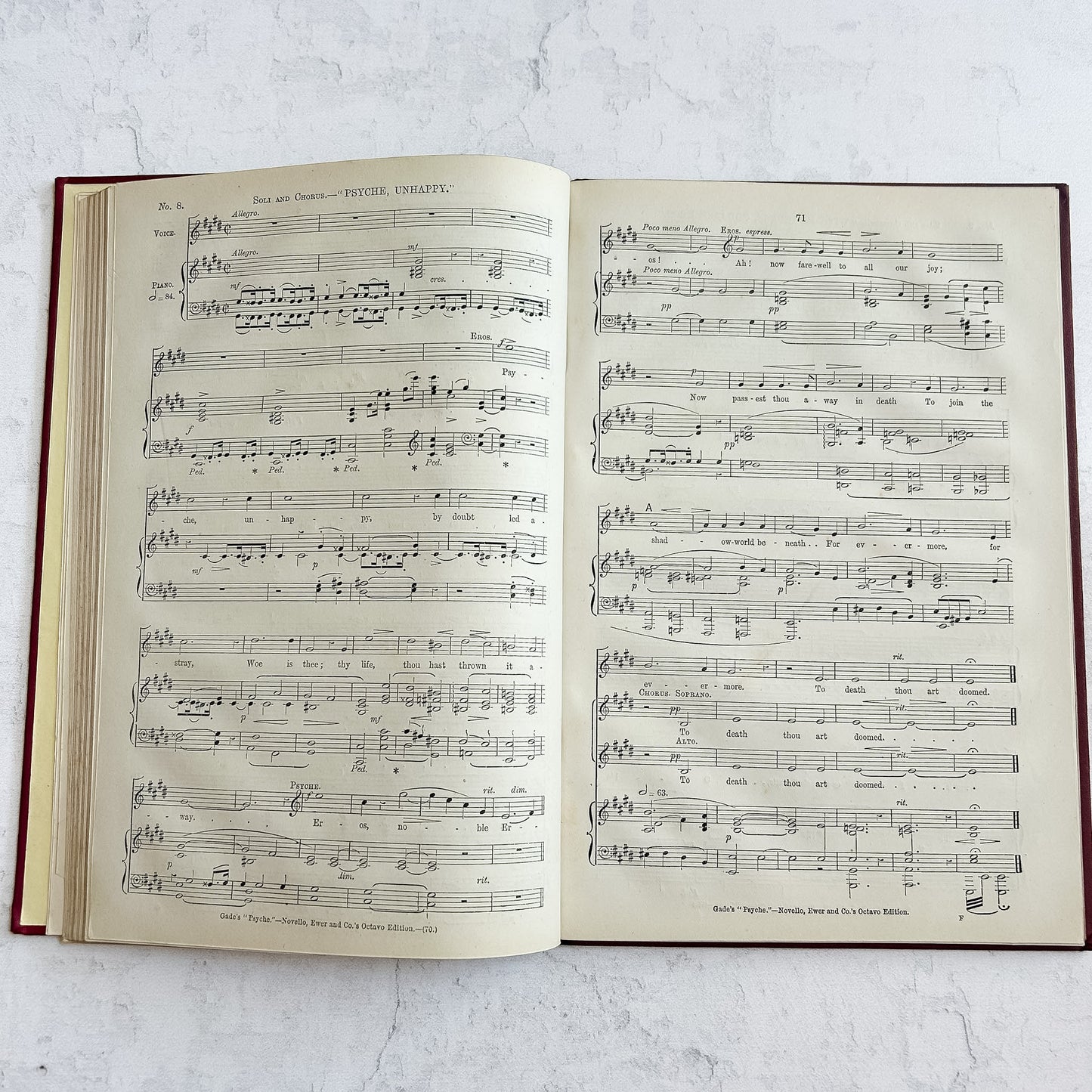 Antique Victorian Psyche Music Folio by Niels W. Gade | c.1885–1895