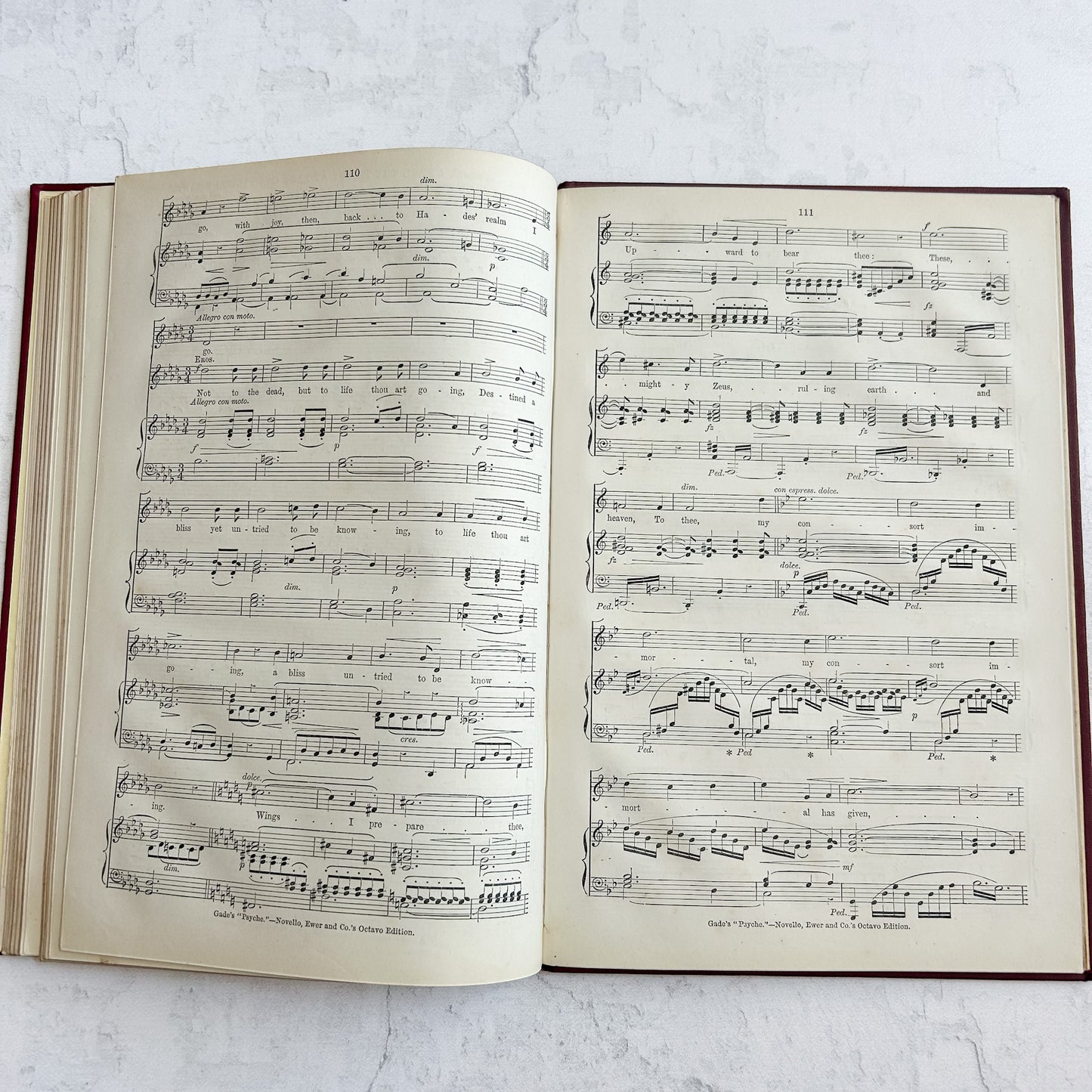 Antique Victorian Psyche Music Folio by Niels W. Gade | c.1885–1895