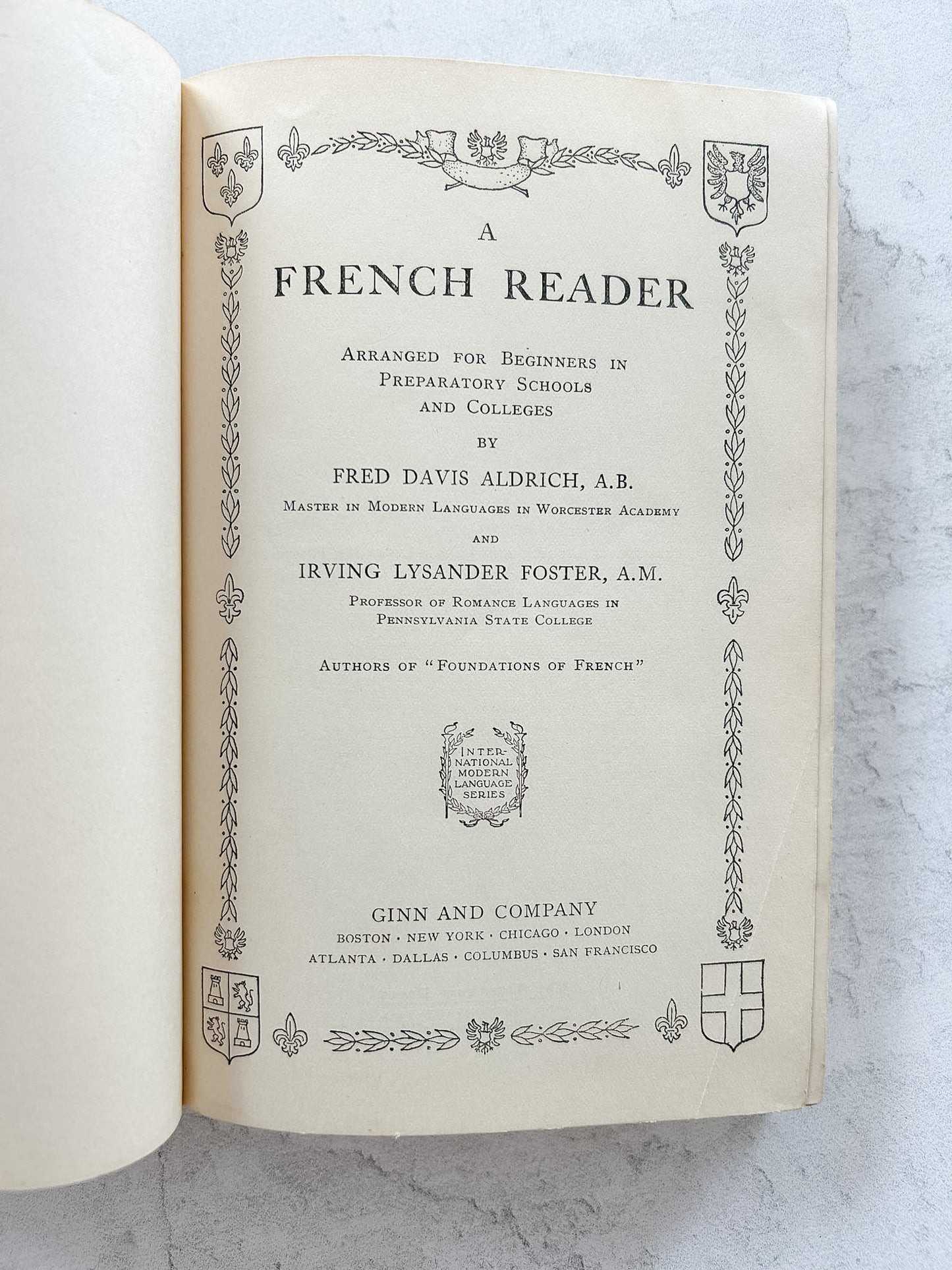 1903 "A French Reader" by Aldrich & Foster