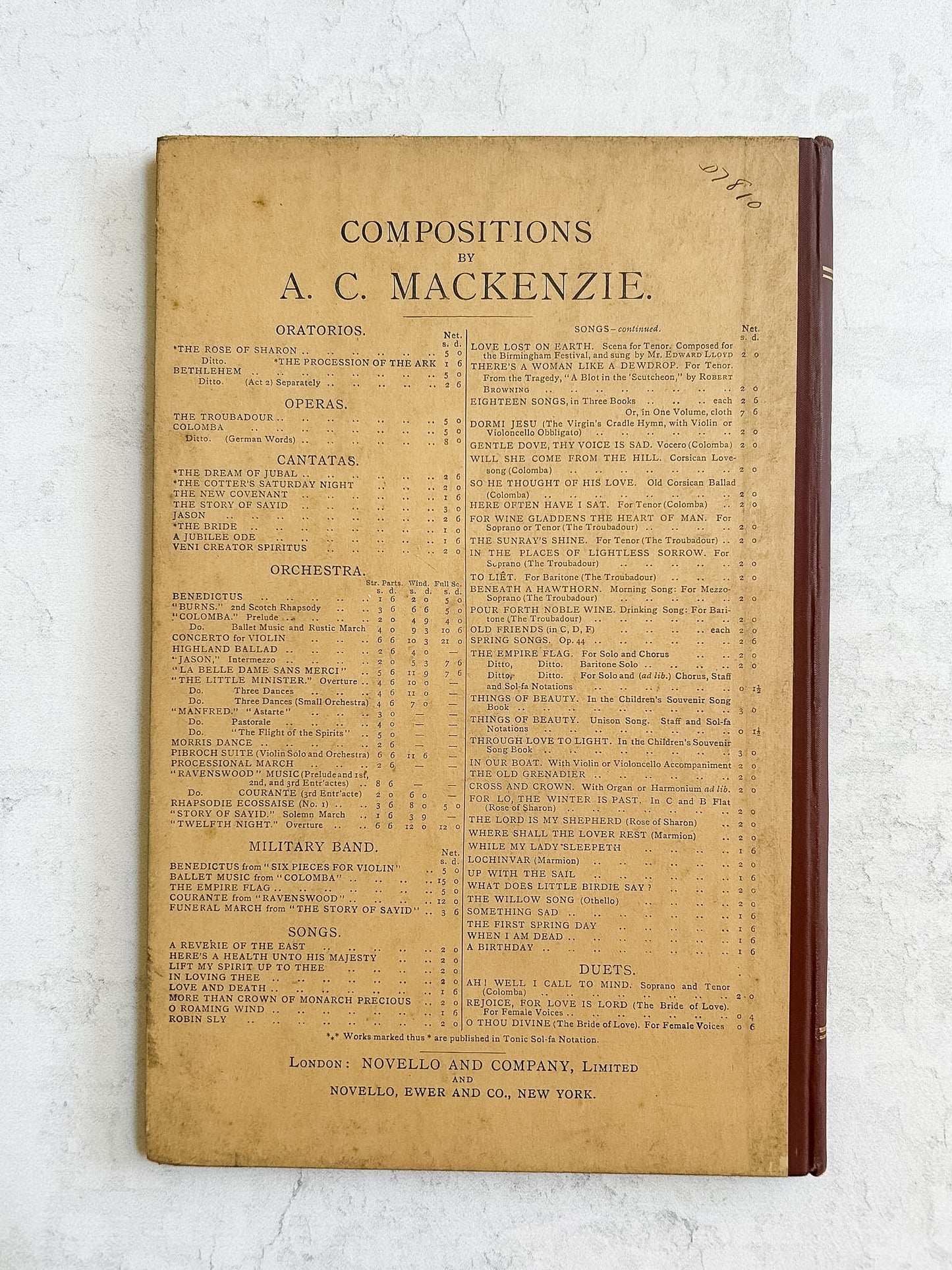 Antique 1909 Barnby Rebekah Folio, Victorian Music Score