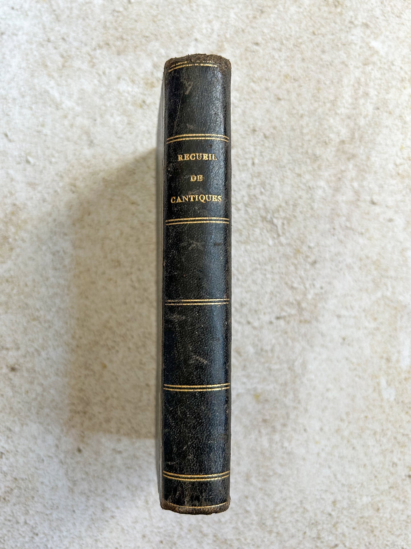 1800s French Antique "Recueil de Cantiques" Prayer Book with Ephemera