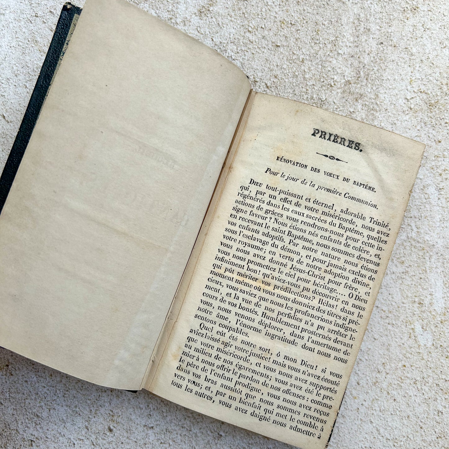 1800s French Antique "Recueil de Cantiques" Prayer Book with Ephemera