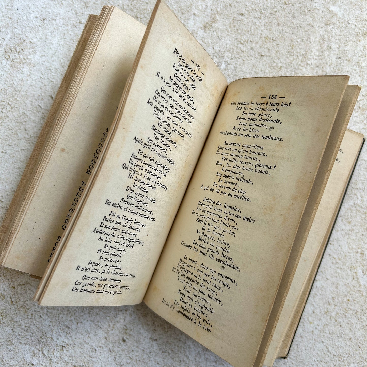 1800s French Antique "Recueil de Cantiques" Prayer Book with Ephemera
