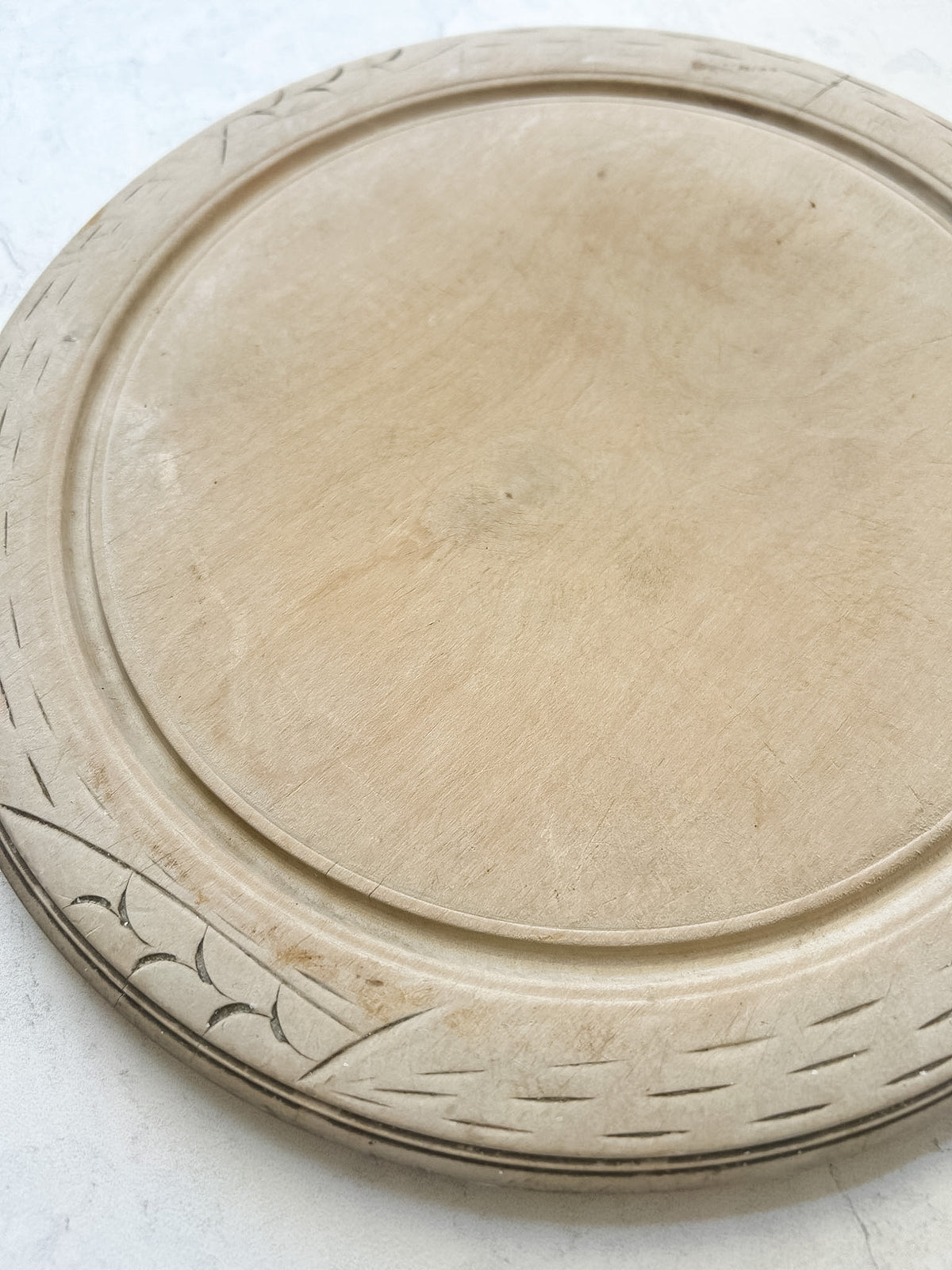 Antique Carved Wheat Bread Board