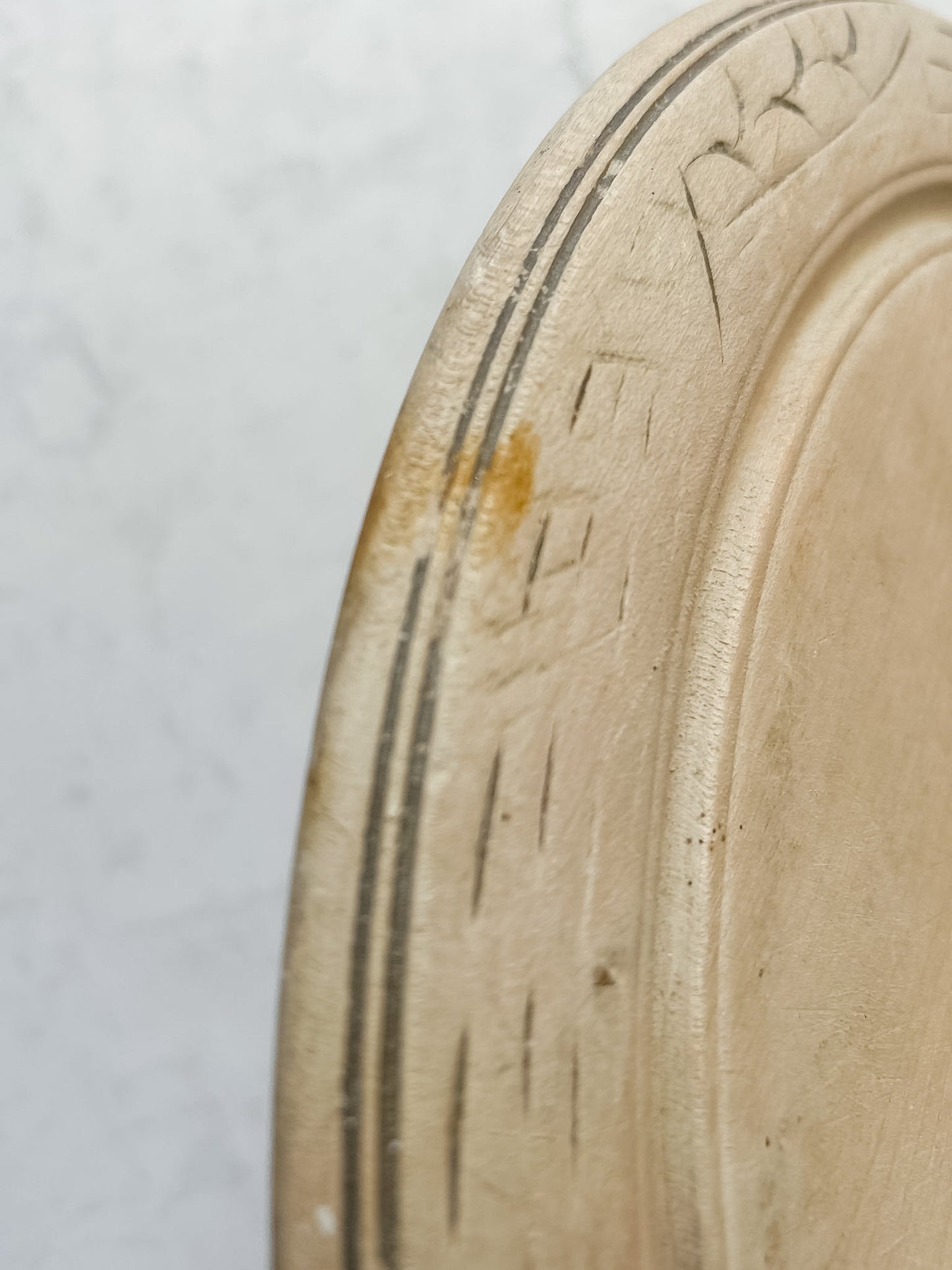 Antique Carved Wheat Bread Board