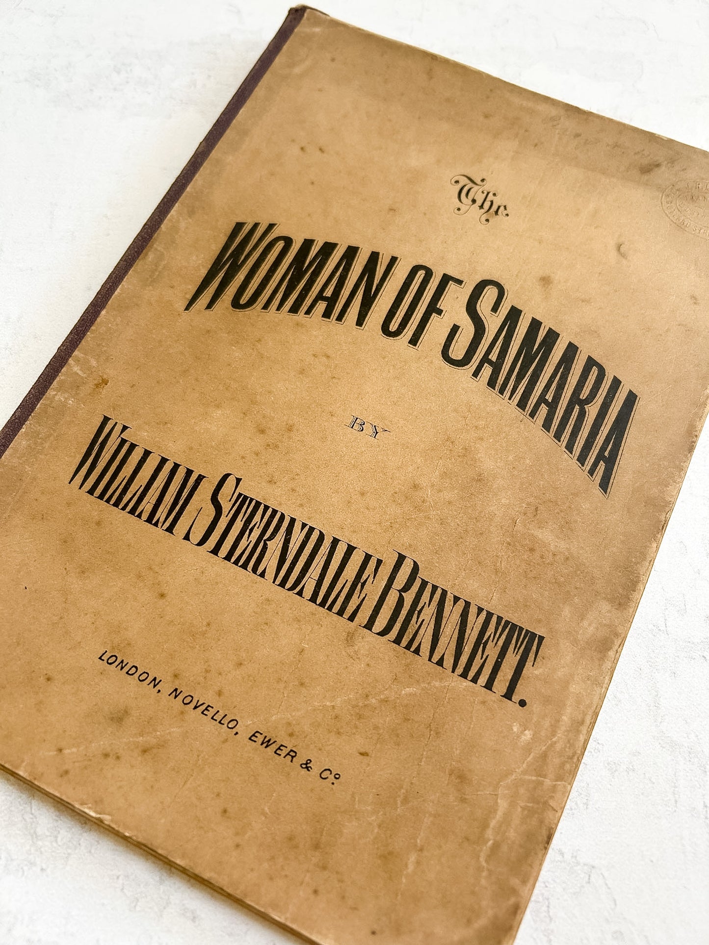 Antique 1879 "The Woman of Samaria" Sacred Cantata by William Sterndale Bennett