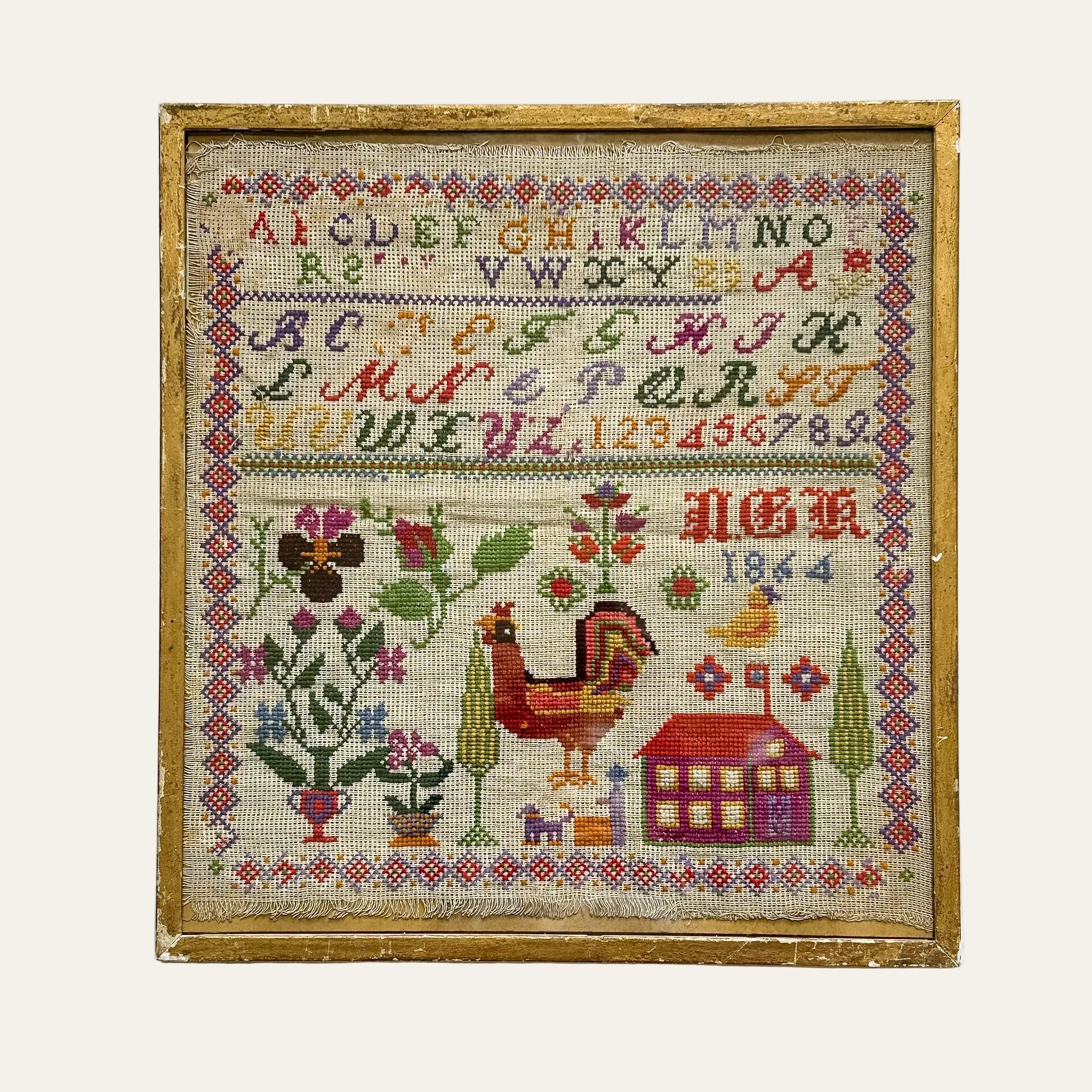 Antique English Needlework Sampler, 1864 – The Found Collection