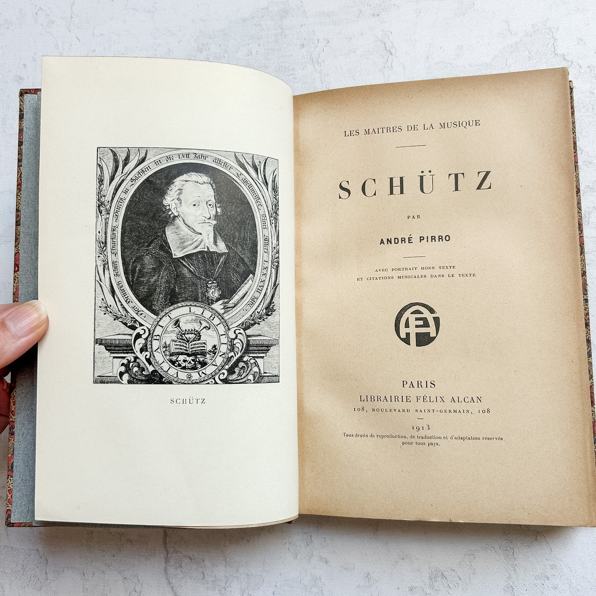 Antique French 1913 “Schütz” Music Biography by André Pirro